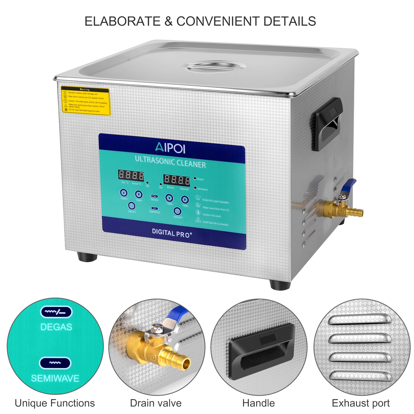 15L Ultrasonic Cleaner Heater Timer Basket Digital Sonic Heating Machine