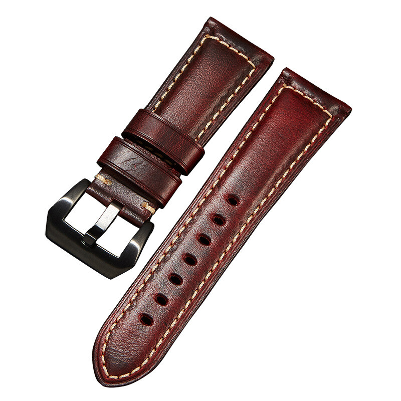High-grade Italian Vintage Oil-waxed Genuine Leather Watch Band 20/22/24/26mm