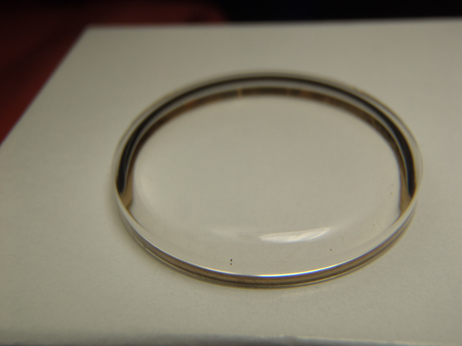 SWISS GILT METAL TENSION RING ROUND PLASTIC WATCH CRYSTAL WATERPROOF 26.6 MM