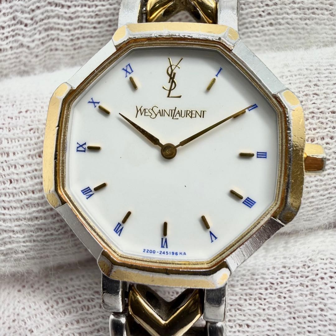 Yves Saint Laurent Roman Watch Combination Octagon Gold