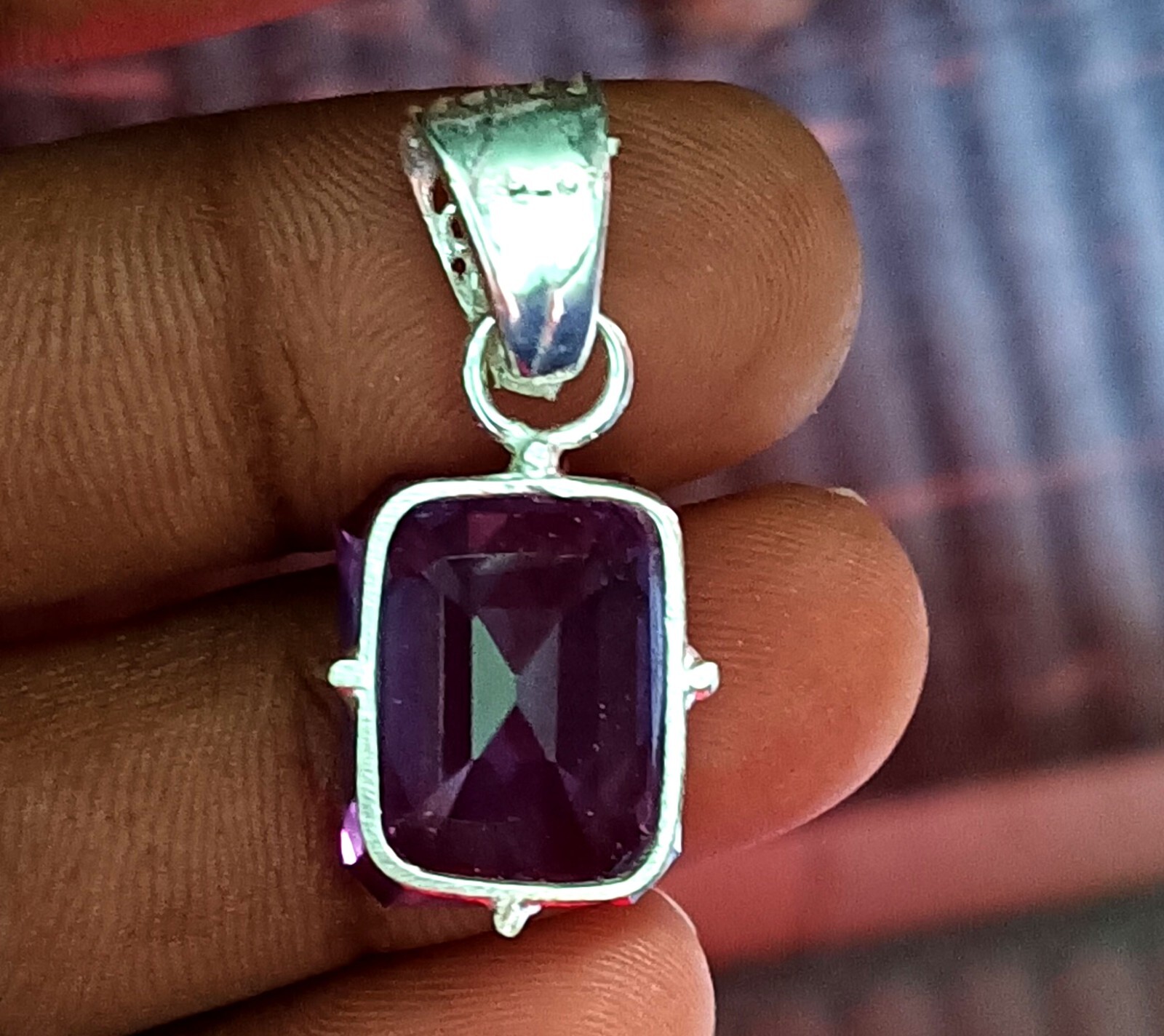 Natural Alexandrite Pendant Bi-Color Gemston,925 Sterling Silver Pendant 36.60Ct