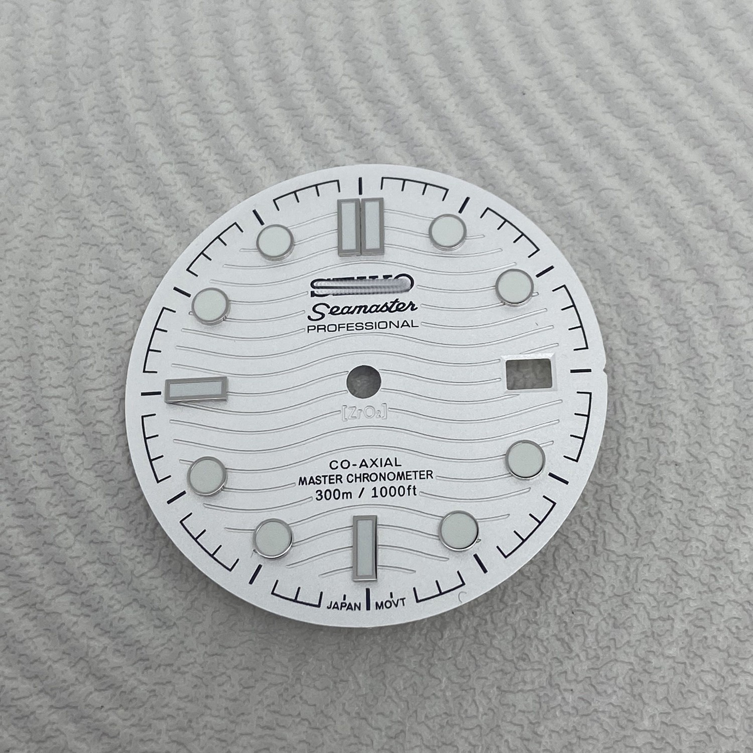 31mm Ripple Pattern Watch Dial+Hands Green Lume For NH35 Movement Watch Parts