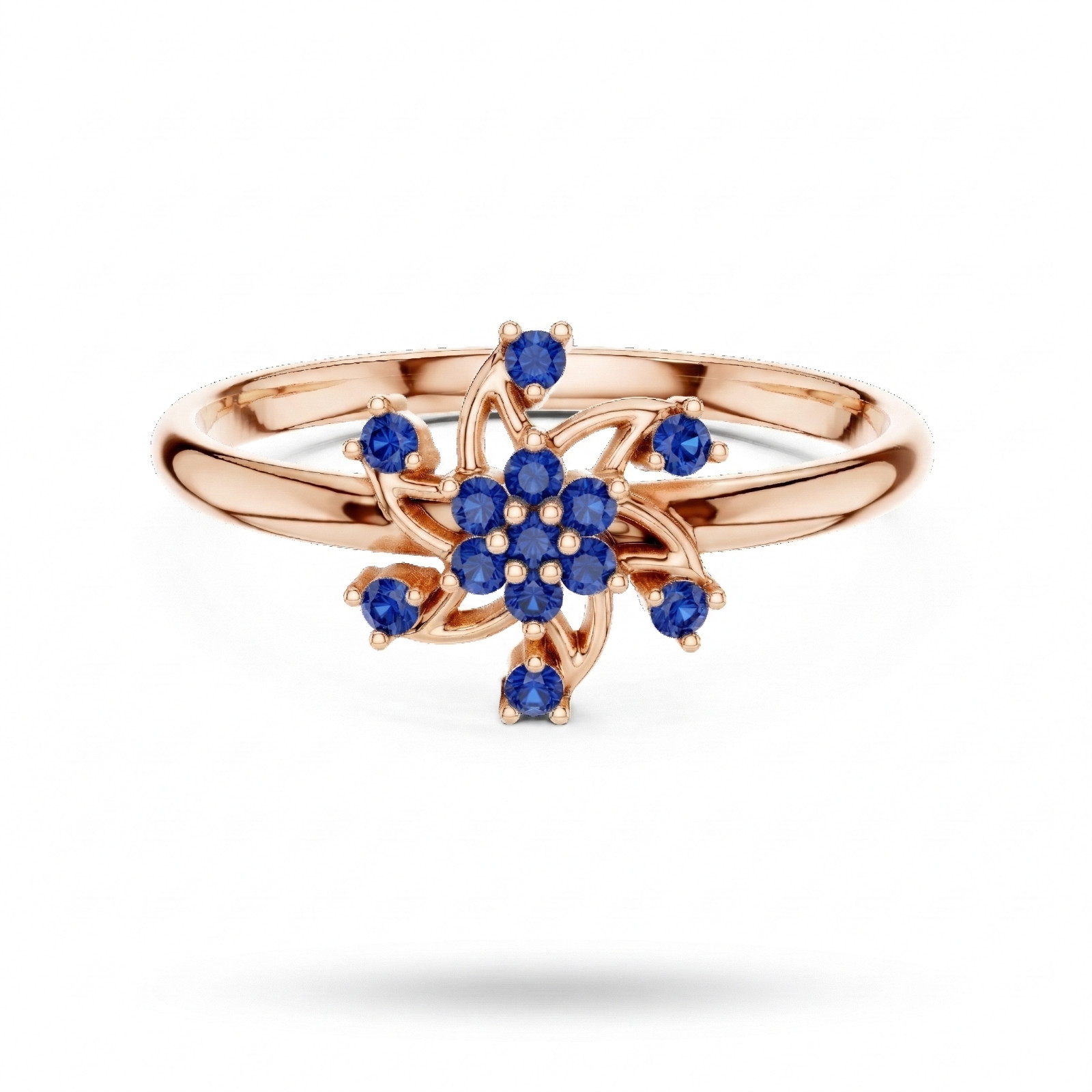 Natural Certified Ceylon Blue Sapphire Gemstone Exquisite Ring 14k Gold Over