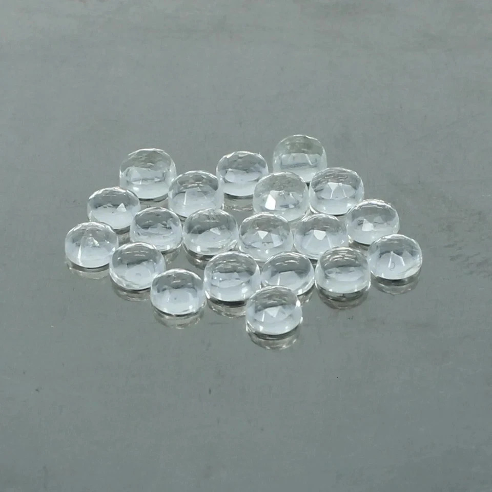 10 mm Natural Crystal Quartz Rose Cut Round Loose Gemstone For Jewelry Making