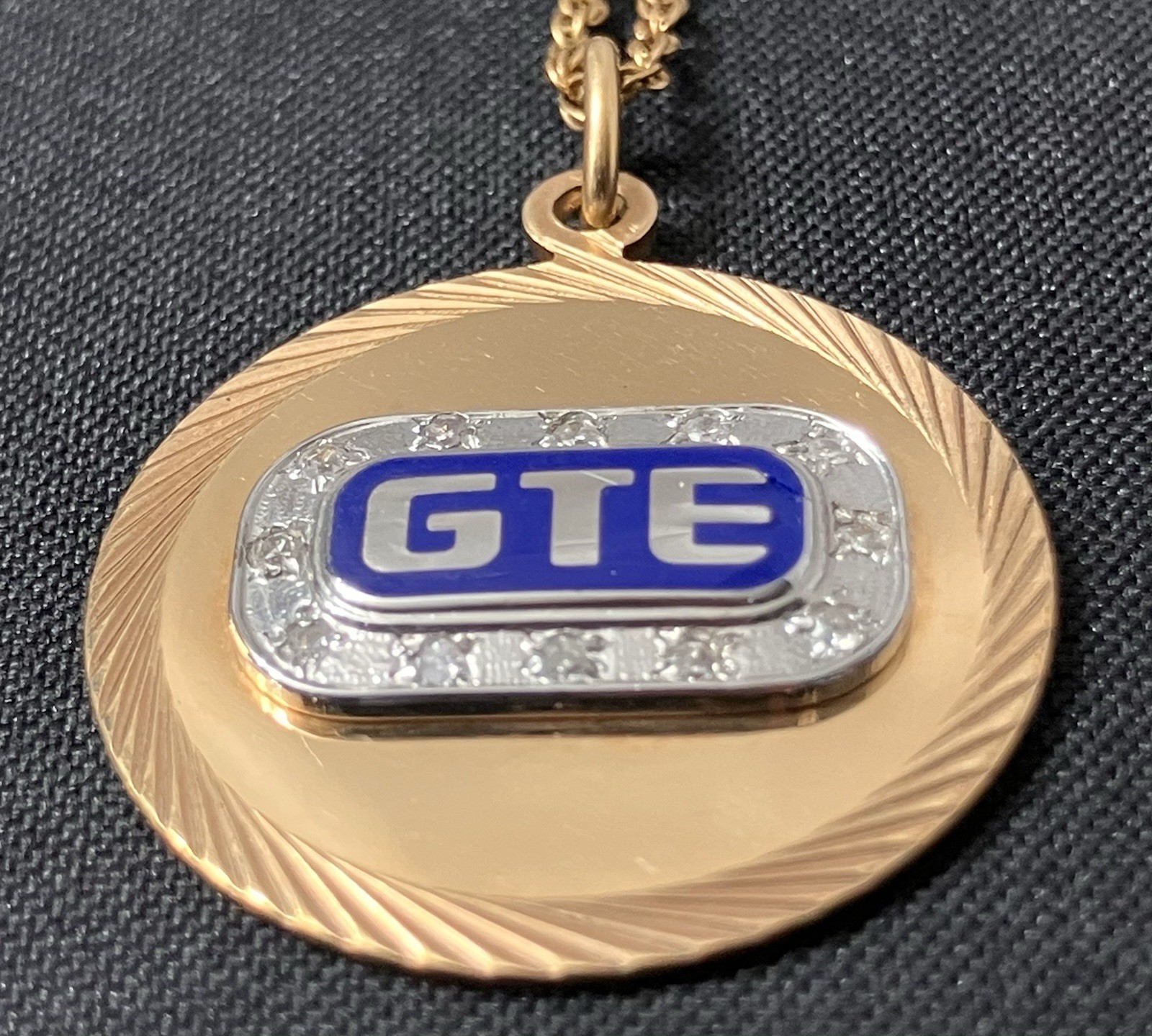 Vintage 10K Gold Filled GTE Diamond Pendant Necklace w 12K GF Chain 12 Stones 7g