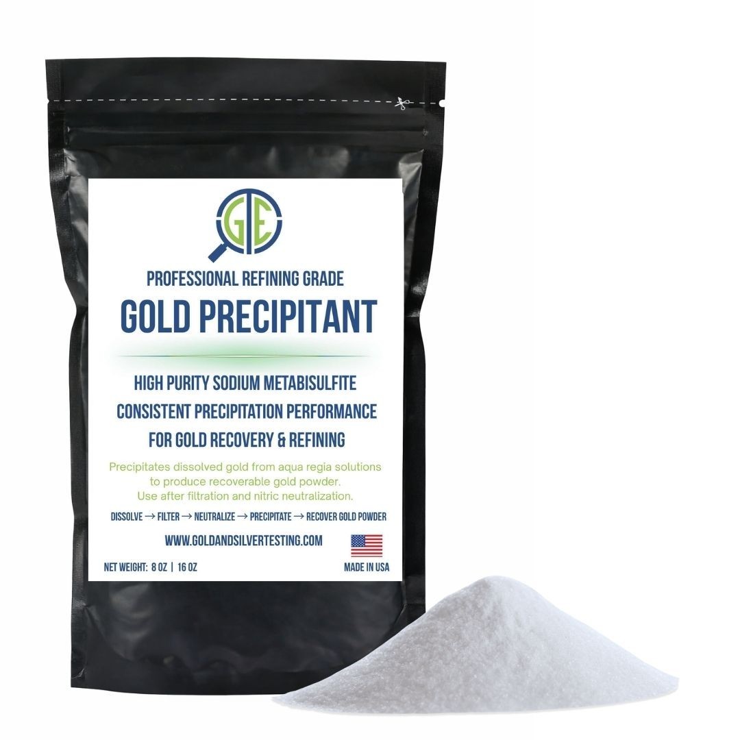 GTE Gold Precipitant 8 oz Refining Test Acid Aqua Regia Metals SMB Pyrosulfite