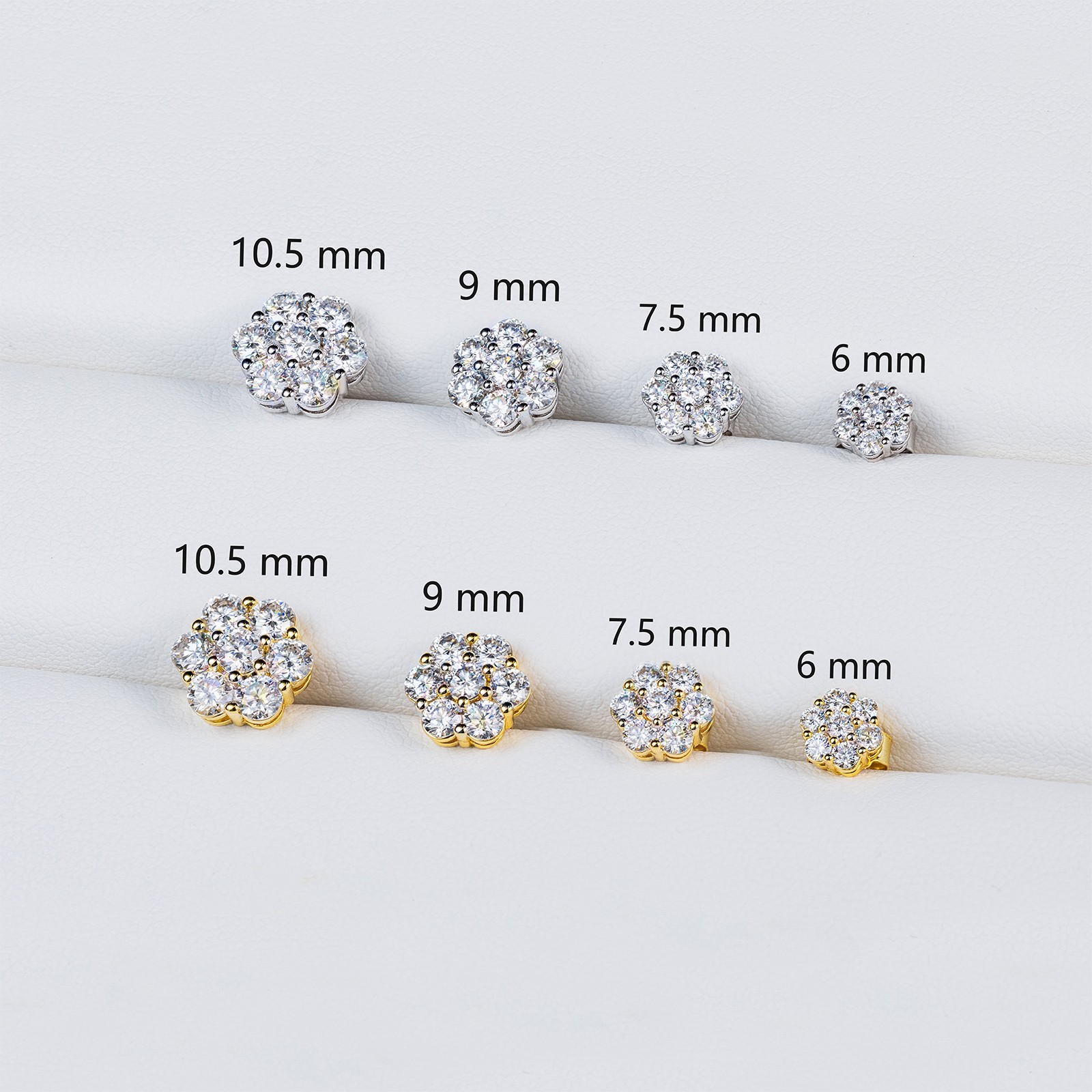 VVS1 Moissanite Cluster Flower Earrings 925 Silver Earrings For Men Women GRA