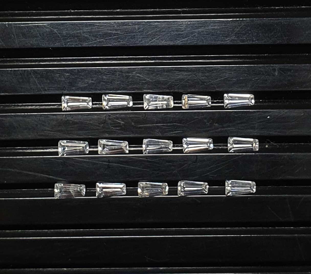 Natural Zircon Tapered Baguette Cut Loose Gemstone Lot 100 Pcs 1.50*2*4 MM 13 CT