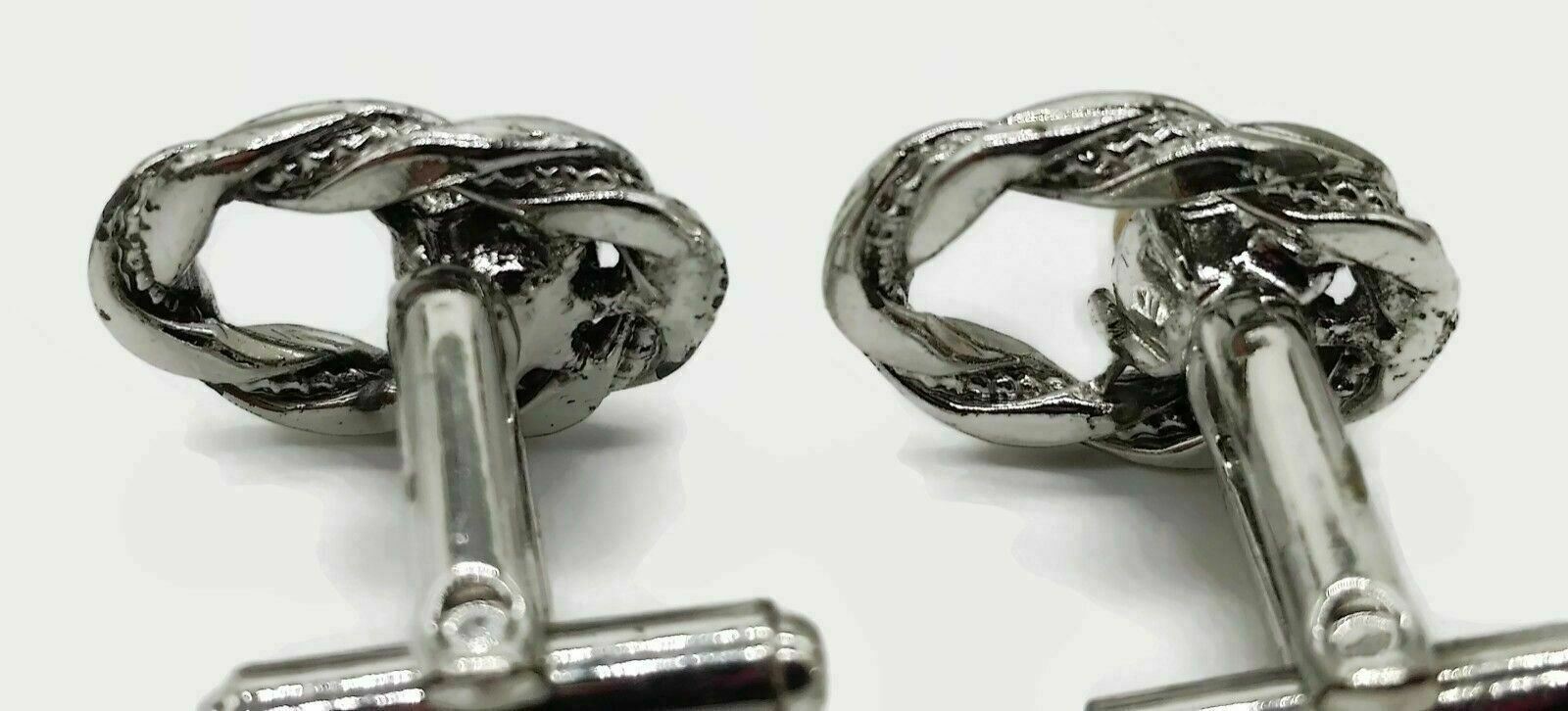 Sliver Toned 3/4″ Cufflinks Cuff Links w/ Faux Pearl Male Female Unisex