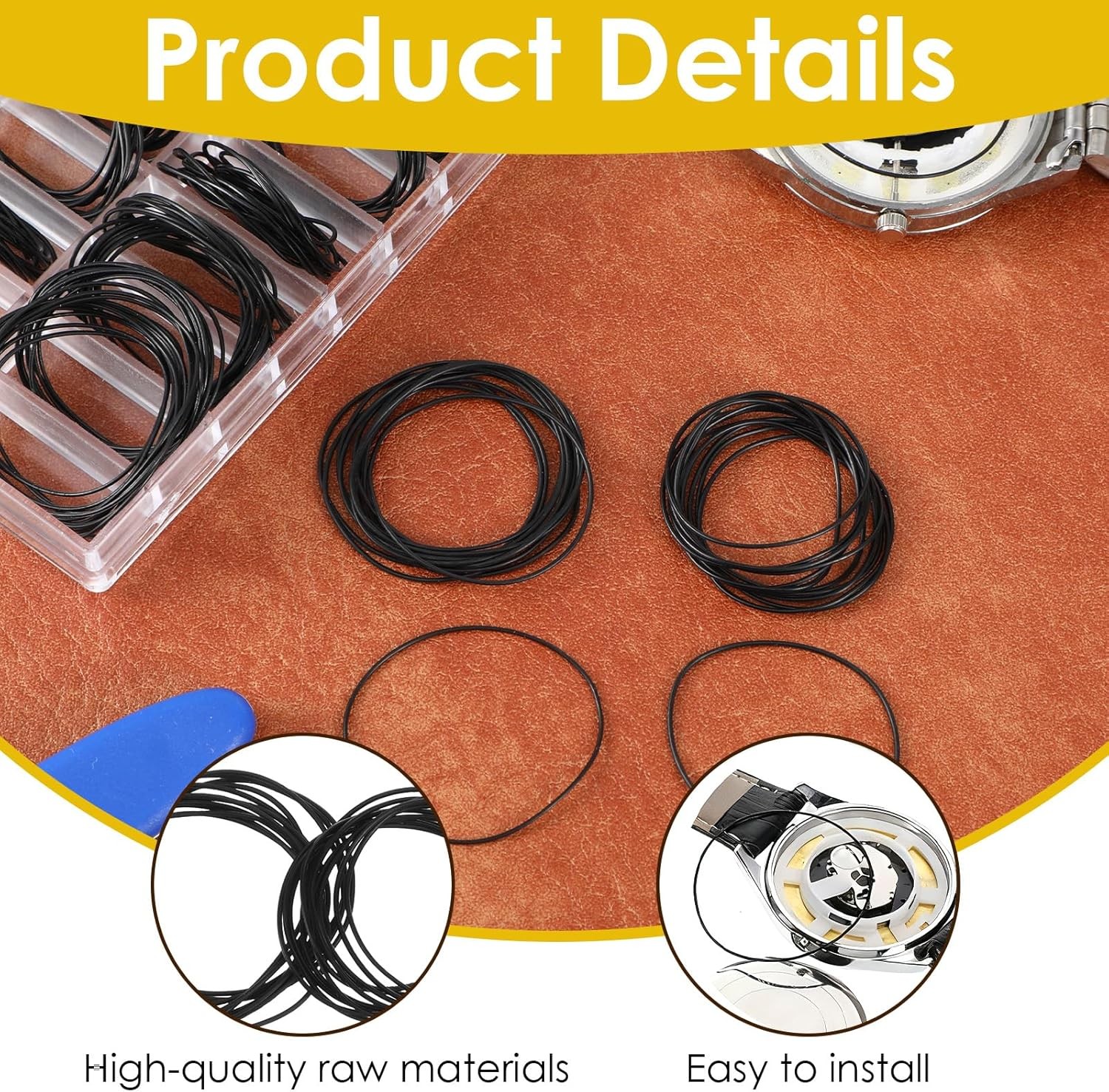 210pc Watch O-Ring Gasket Set Rubber Seal Washer 16-30mm Repair Kit 0.5/0.6mm
