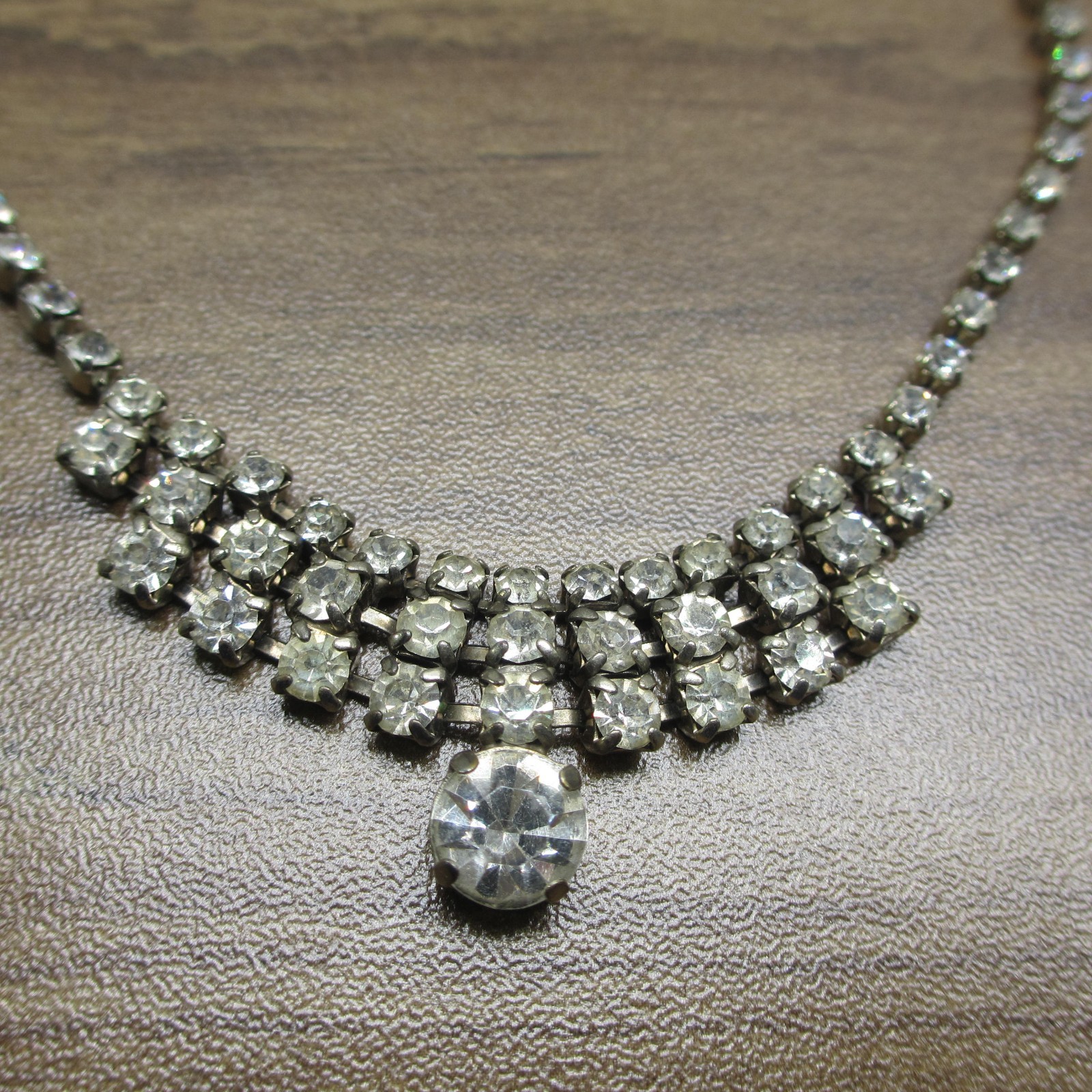 Vintage Rhinestone Necklace Wedding Special Occasion Choker 24 Inch