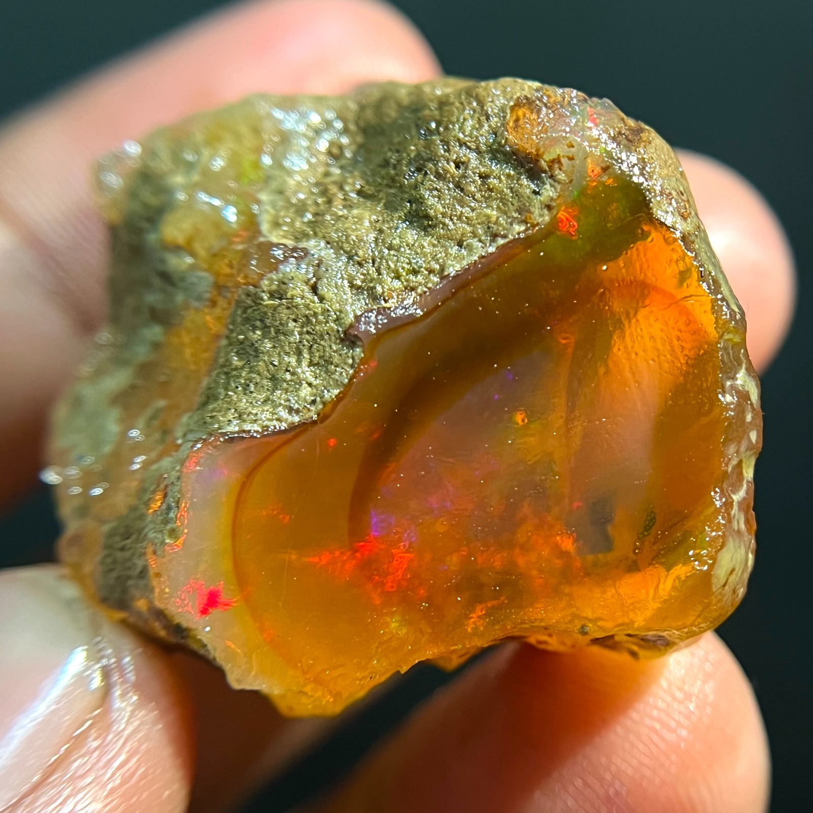 Opal Rough Natural Ethiopian 83 Cts Incredible Welo Multi Fire Opal Gemstone Raw