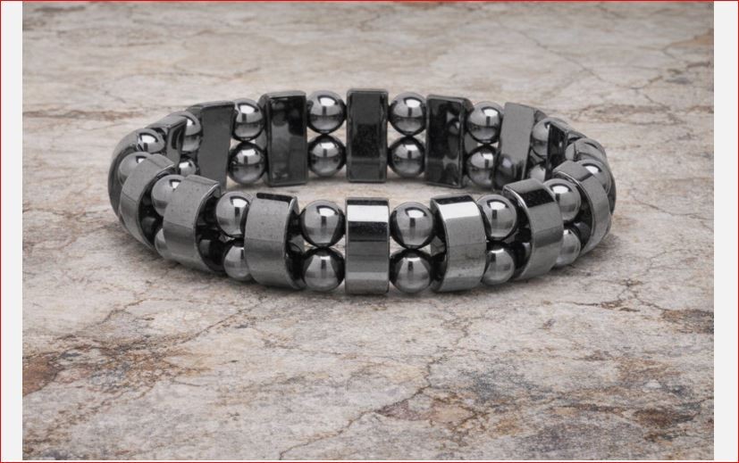 Magnetic Hematite Healing Stretchable Bracelet 2 Line Hematite Therapy Bracelet