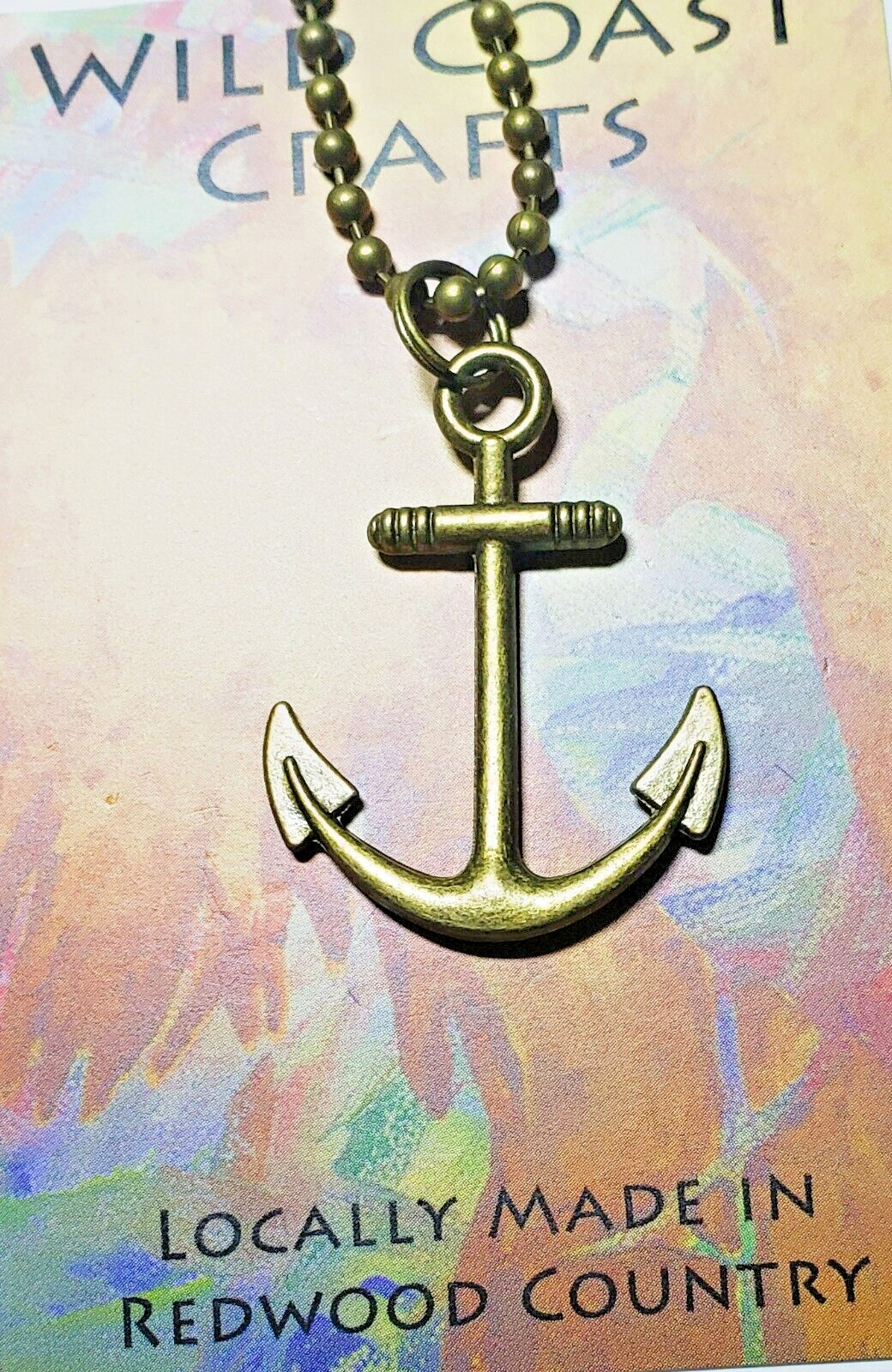 Bronze 1 1/2 ” Anchor Pendent Necklace with 20″ Ball Chain