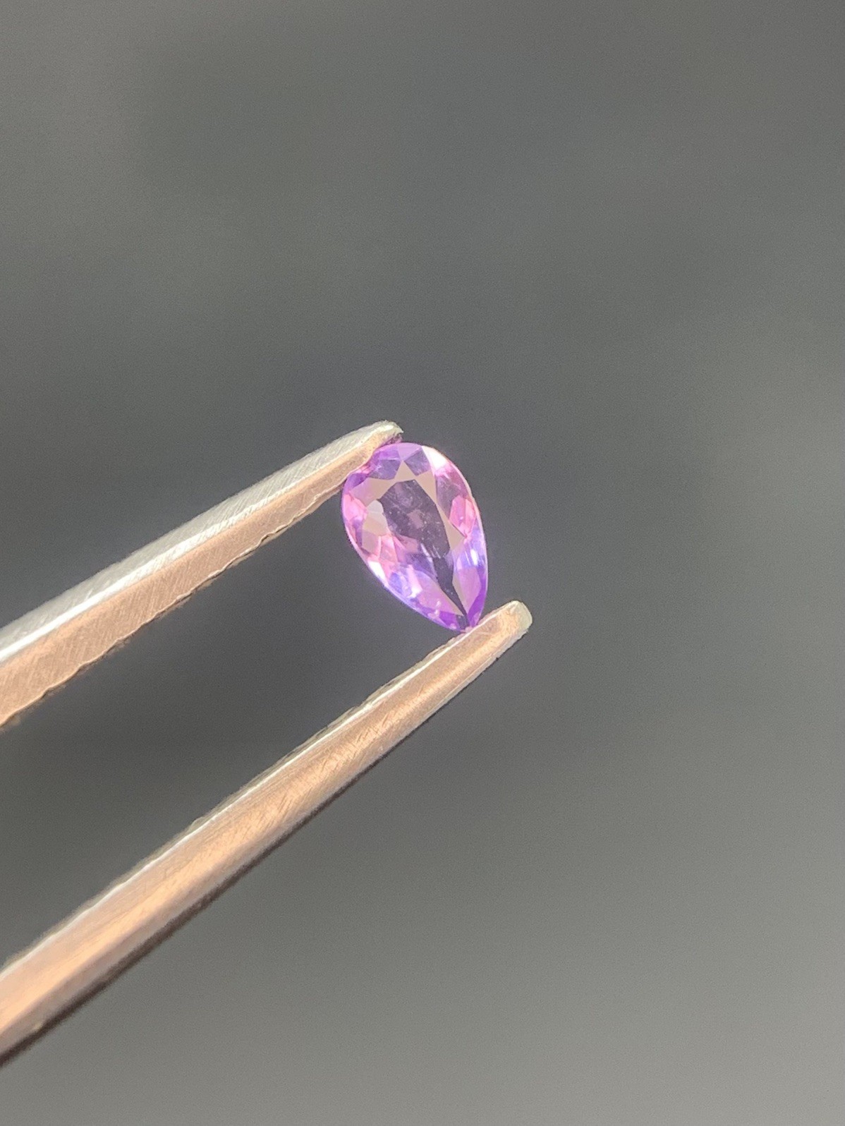 0.09/Ct,Rare Purple Pink Natural Hackmanite,Pear Cut,Uv re,highly tenebrescence,