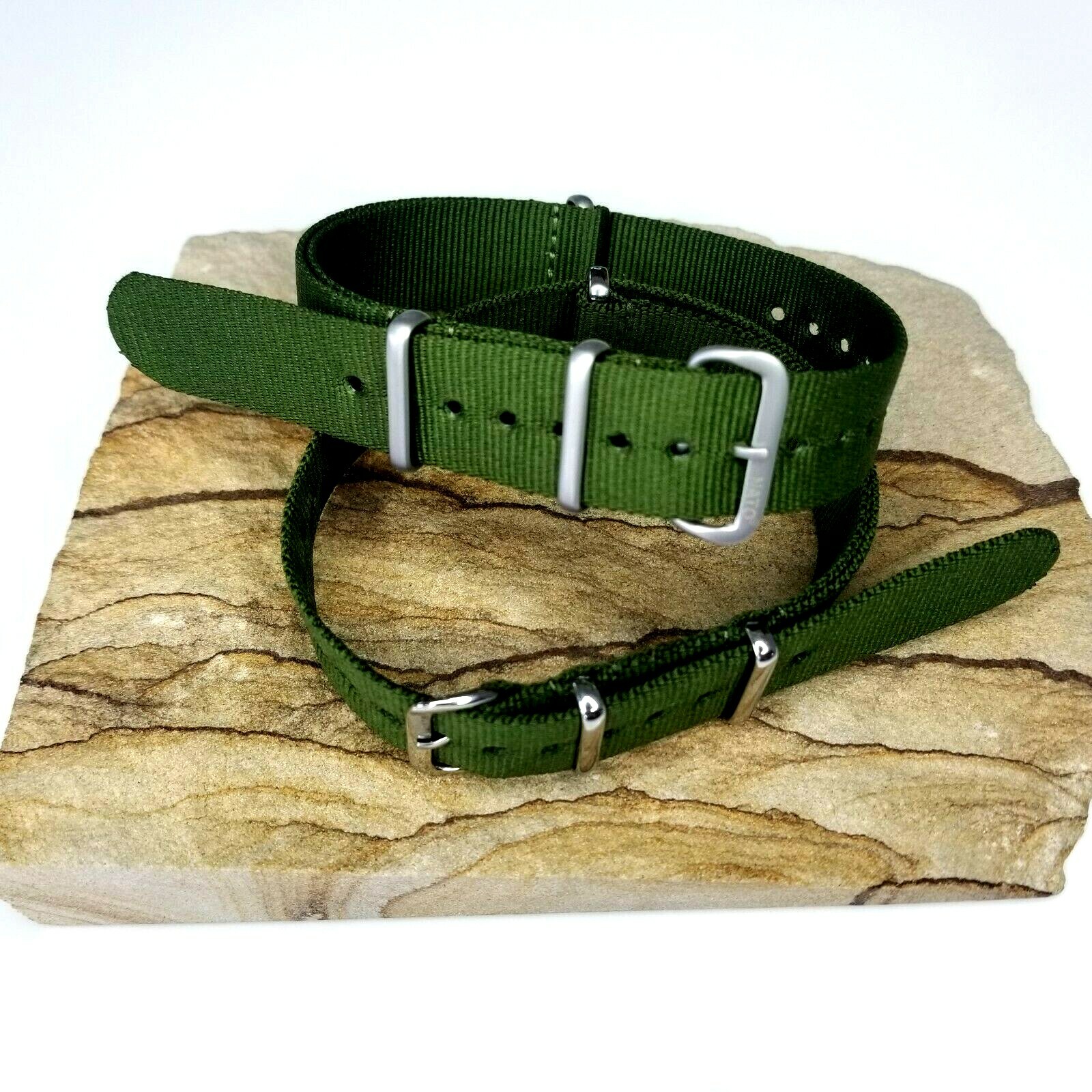 18mm Green NATO G10 strap Ballistic nylon military Mil Spec MoD watch band USA