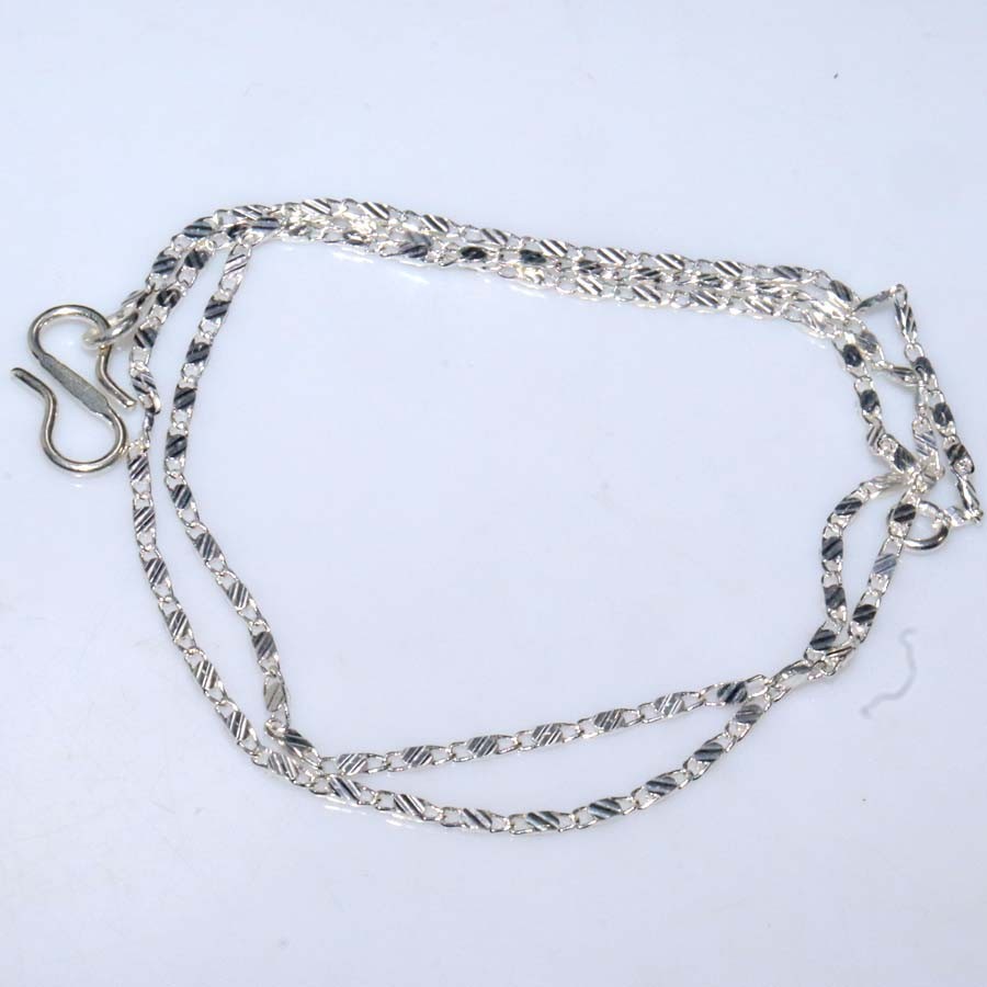 Exclusive Classic Box 925 Silver Plated Handmade Chain Necklace Size 18″ GW