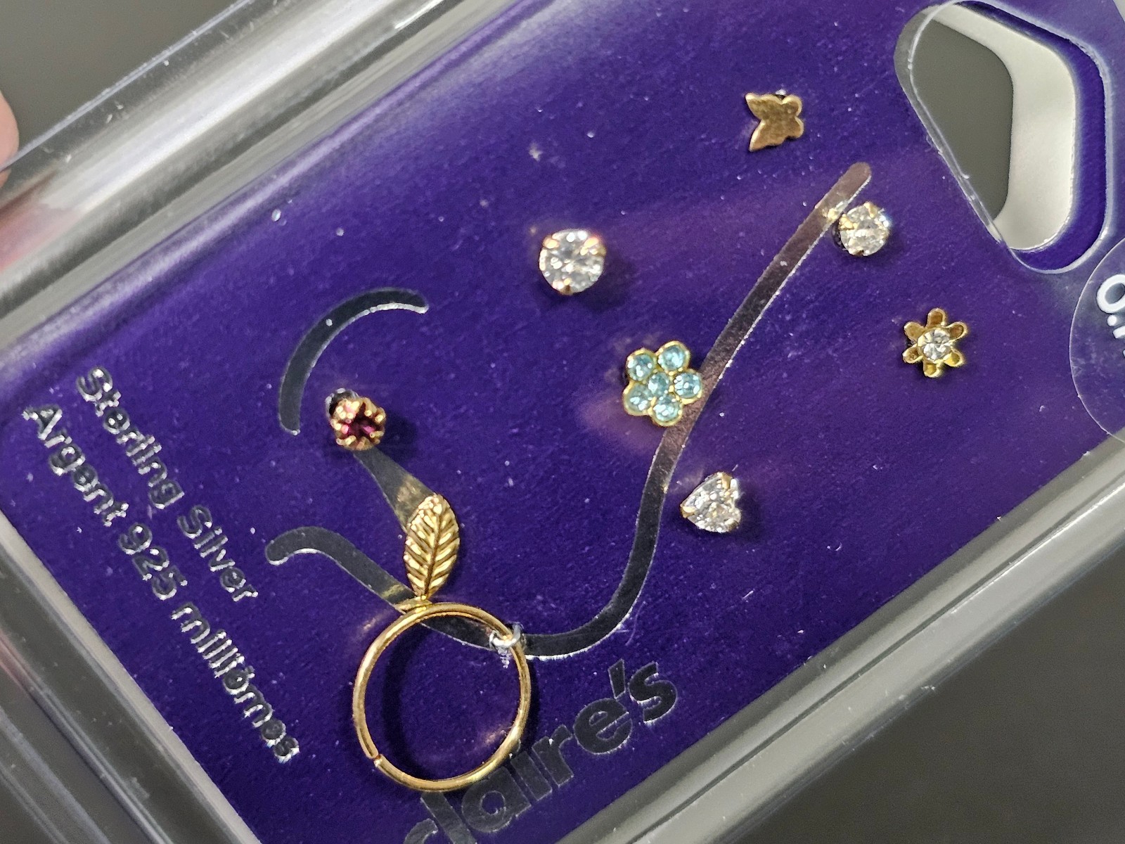 Claire’s 22G 0.7mm Sterling Silver & 20G 0.8mm Steel – 15 Nose Rings & Studs NEW