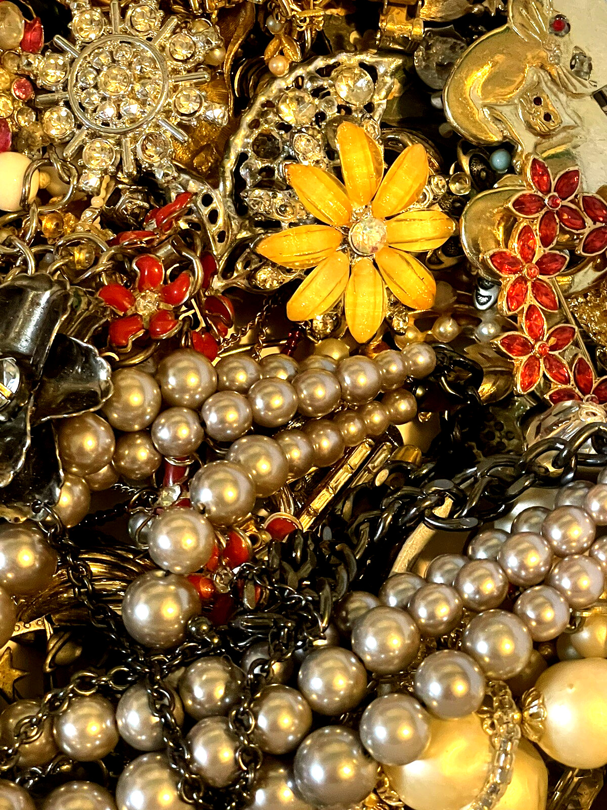 Estate 1 Lb+ Mixed Jewelry Lot Vintage-Modern DIY JUNK CRAFT REPAIR Unsorted