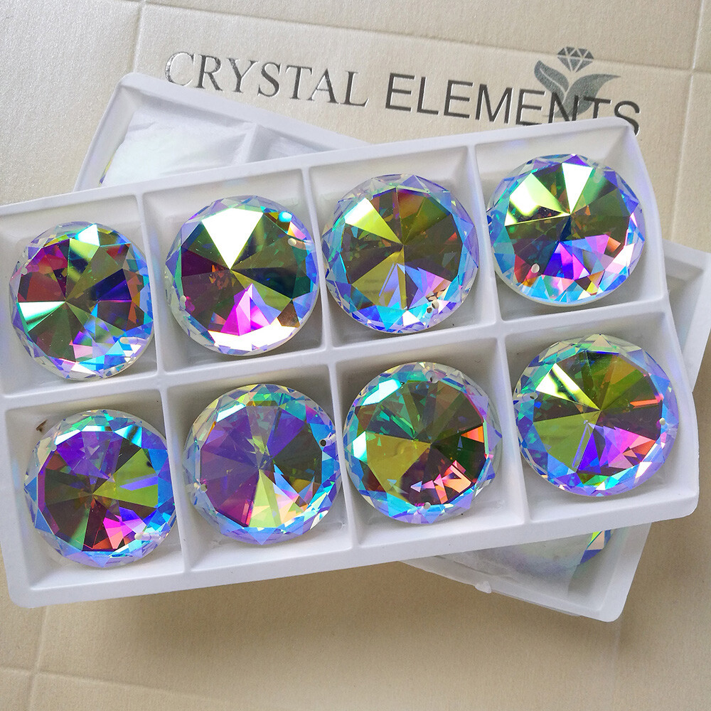 2003TH AB Round Flatback Rhinestone Sew On Strass Stones 16,18,20,25,35,40,45mm