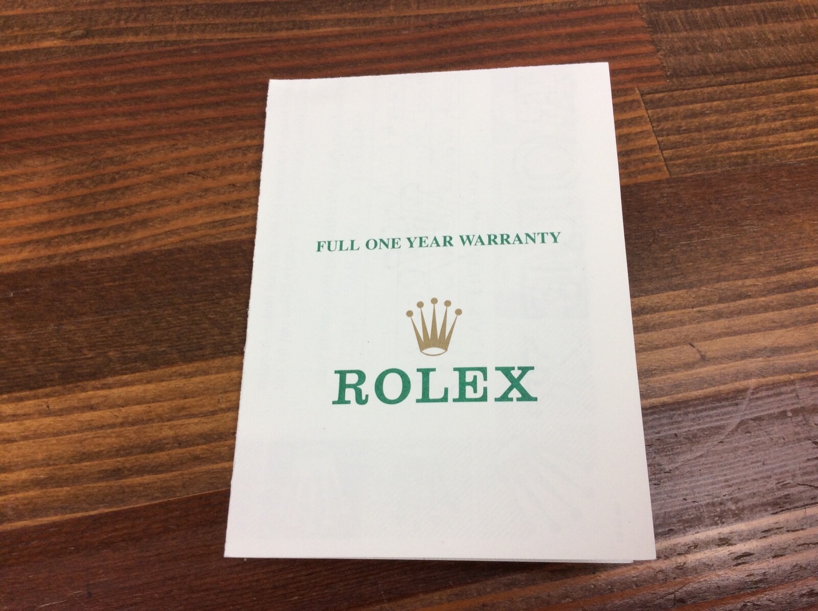 ROLEX 2001 FULL ONE YEAR GARANTIE PAPER 568.06 4U + FREE SHIPPING