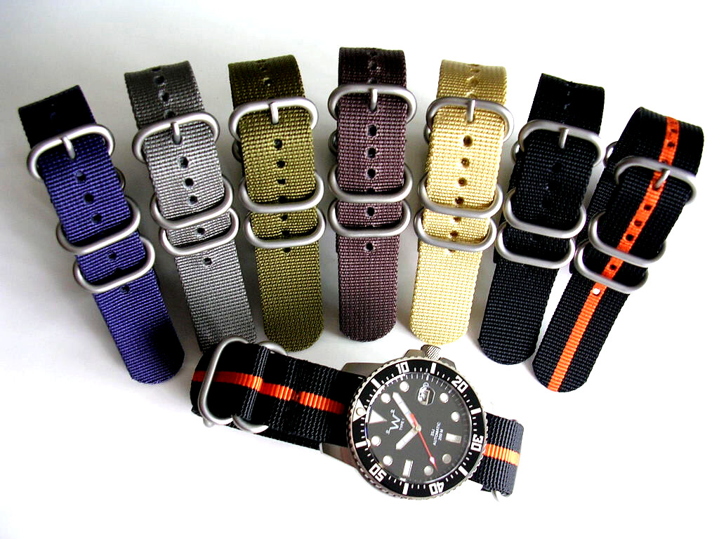 20mm Brown NATO G10 UTC HD nylon bond watch band strap IW SUISSE 18 20 22 24mm