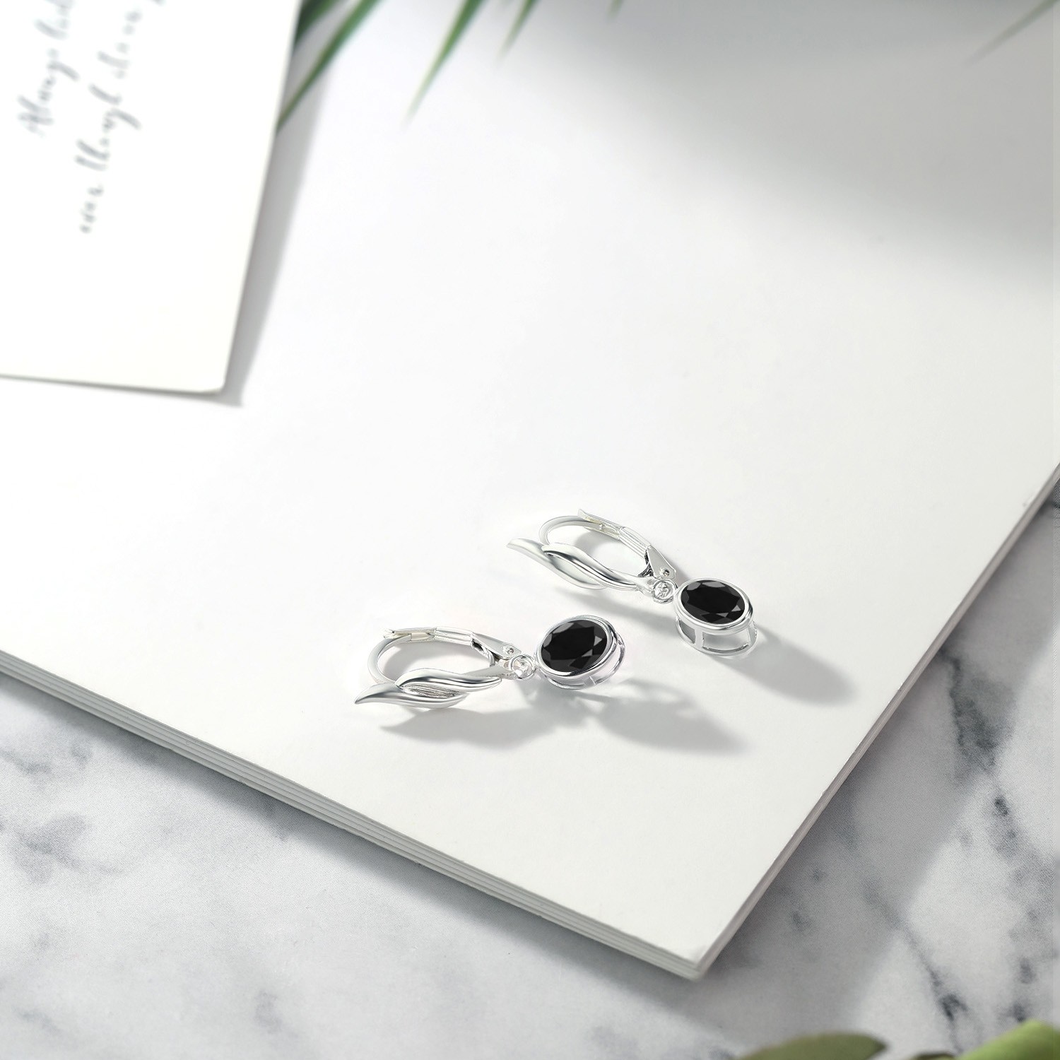 2.14 Ct Oval Black Sapphire 925 Sterling Silver Dangle Earrings for Women