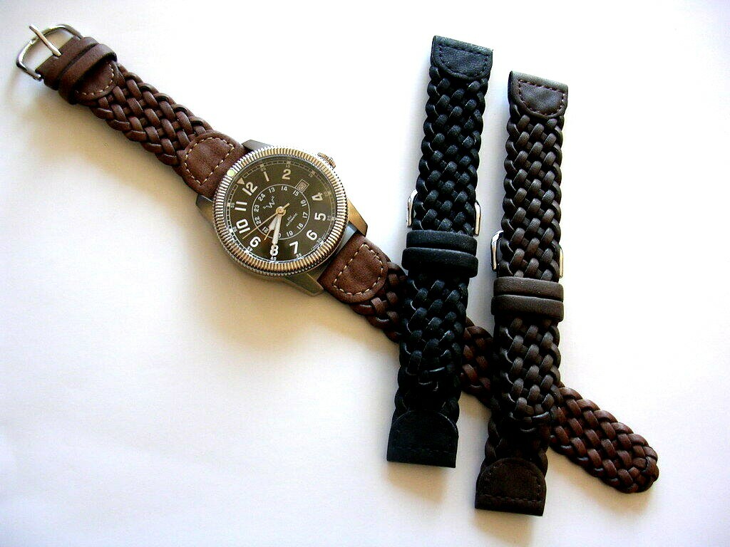 20mm Black Hand Braided Woven Military Pilot watch band strap IW SUISSE 12-14-19