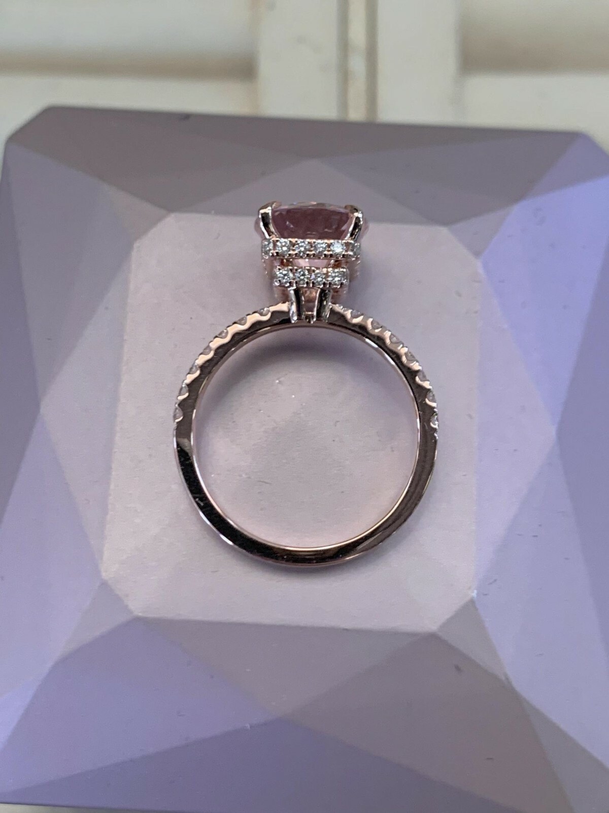 2.40Ct Oval Cut Natural Morganite Solitaire Ring 14K Rose Gold Silver Plated