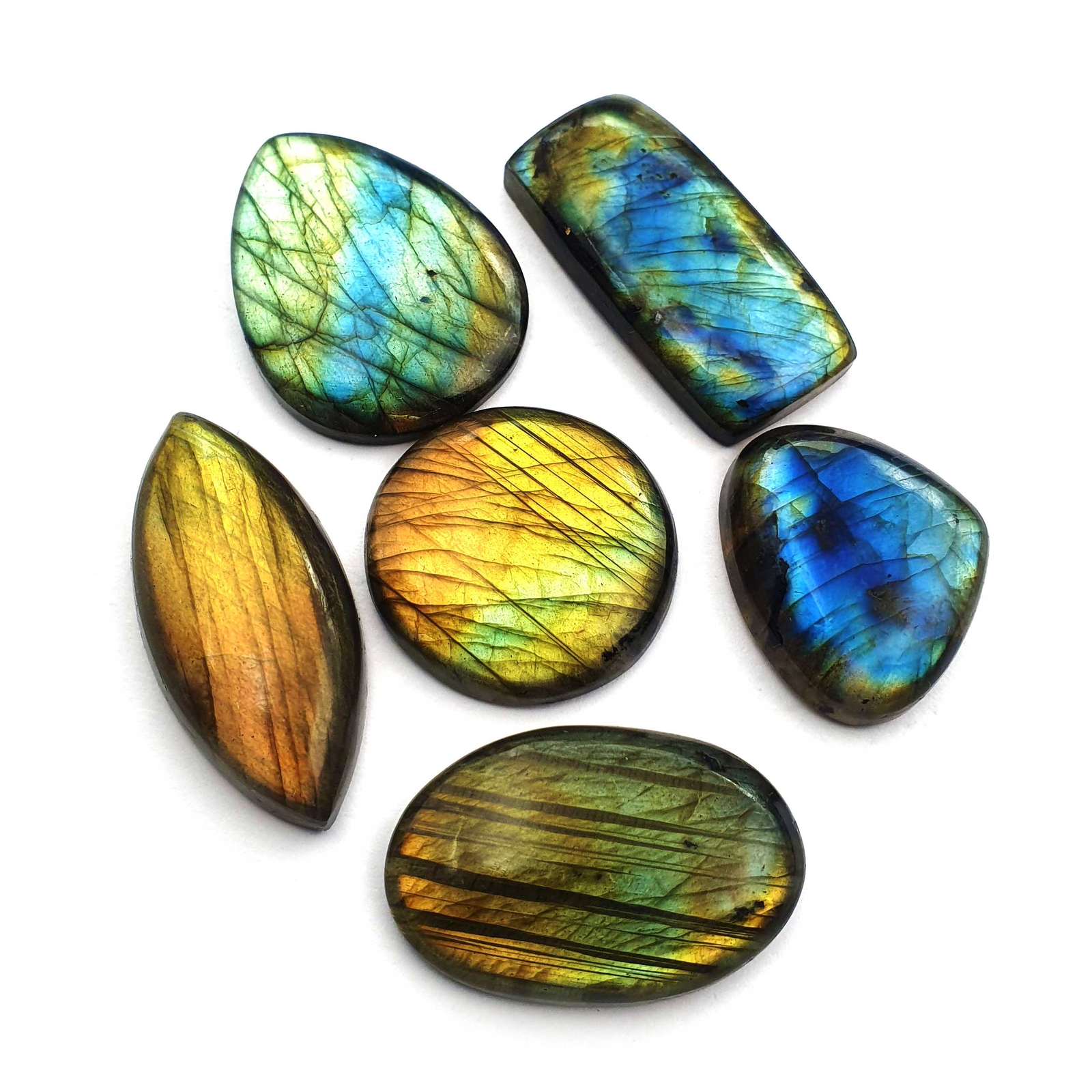 Natural Labradorite Mix Shape Cabochon Multi Fire Loose Gemstone Lot 100 CT