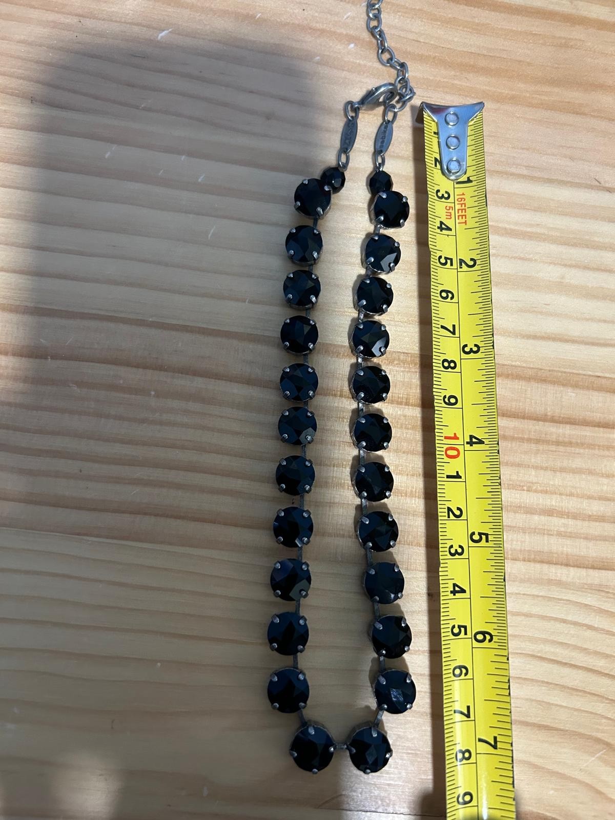 Authentic Sabika Manhattan Choker Necklace Black Crystals Medium Size Heart