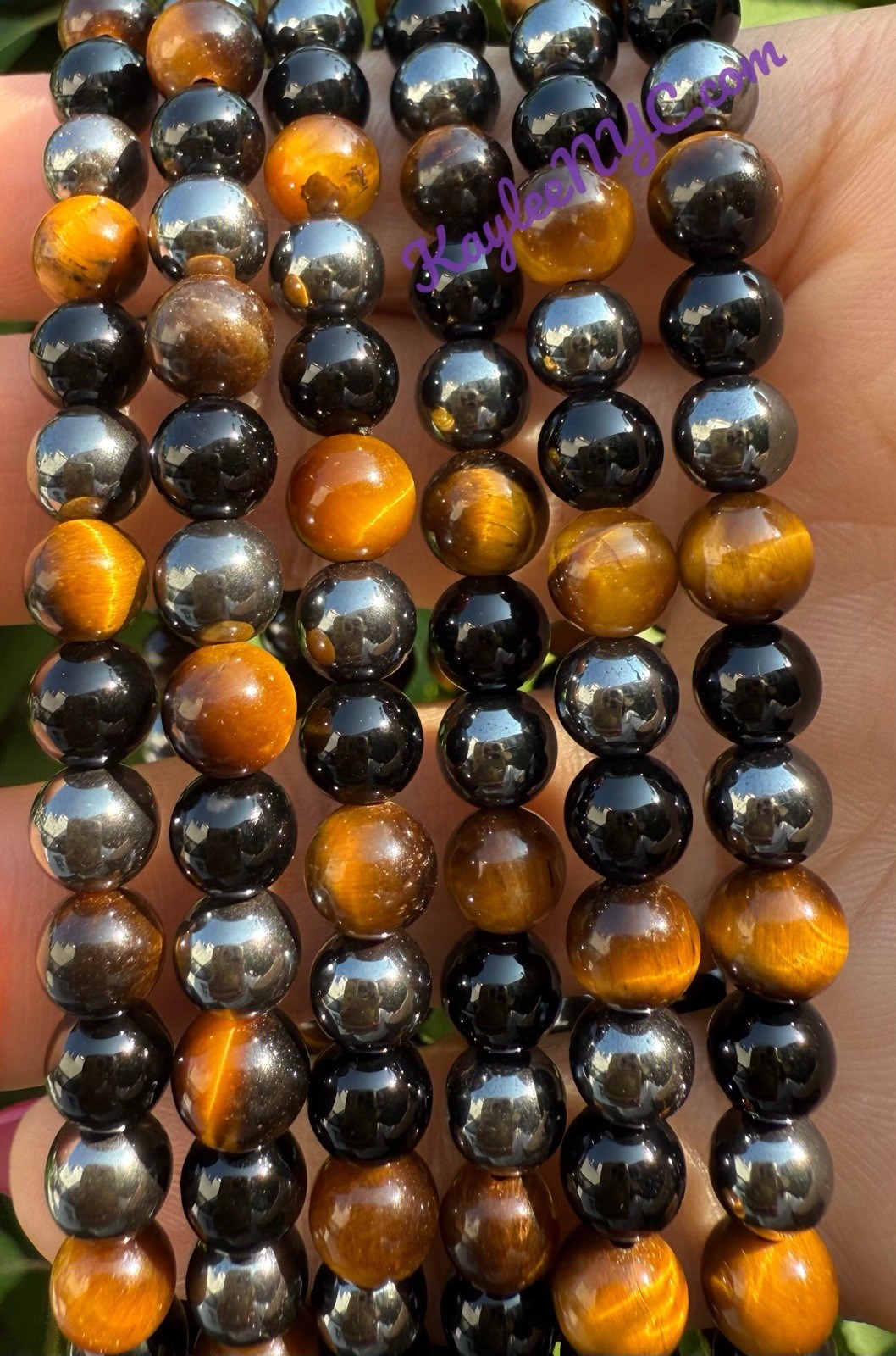 Wholesale 6 Pcs Natural Protection Crystal Bracelet 6mm 7.5″