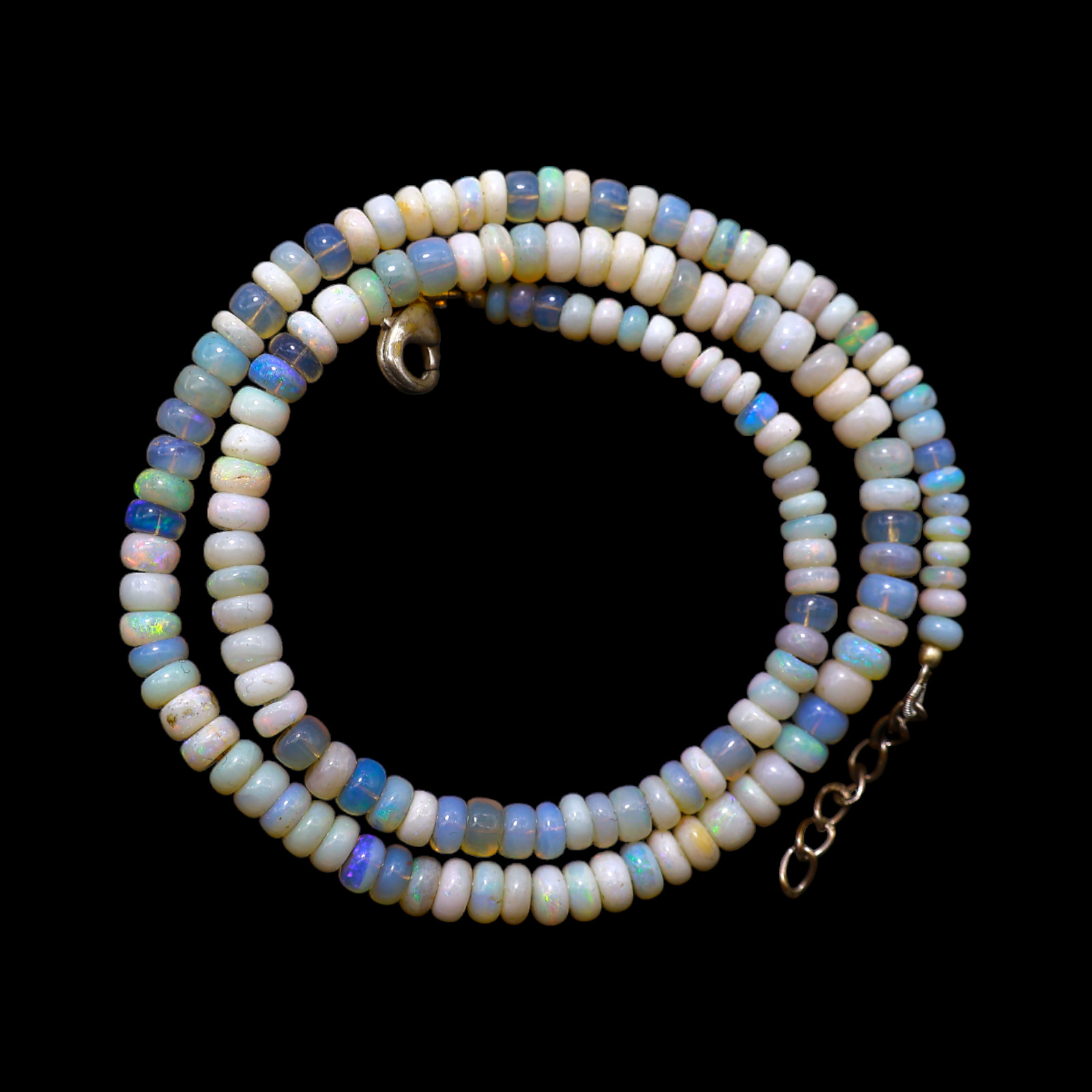 Rondelle Smooth 4X5 MM Fire Opal Beaded Not Applicable Art Deco Necklace Jewelry