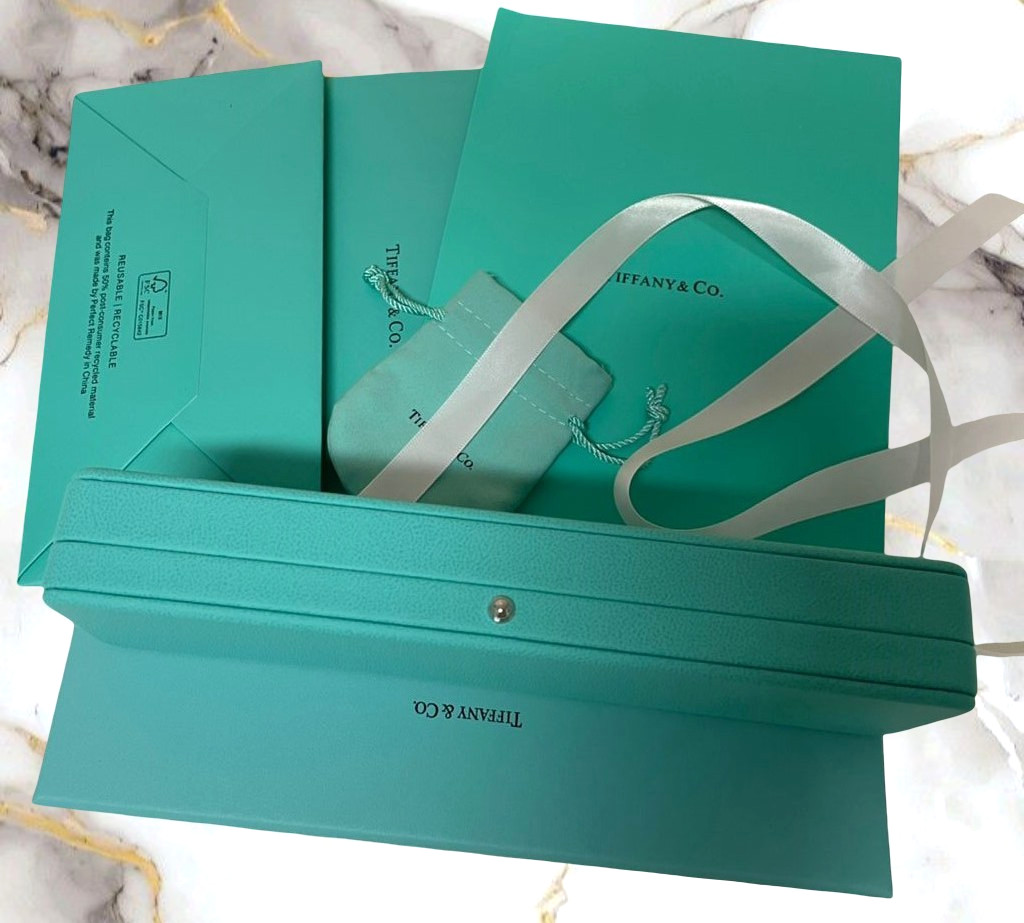 Tiffany & Co. Engagement Blue Leather Bracelet Empty Box Case