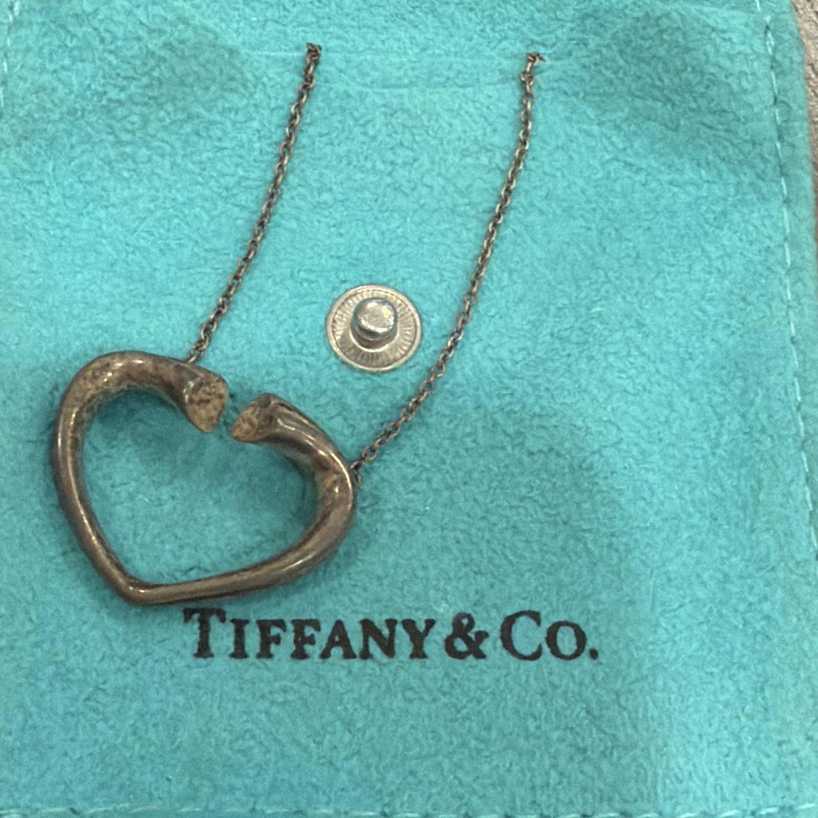 Tiffany & Co. Paloma Picasso Tenderness Heart Necklace 925 Sterling Silver w box