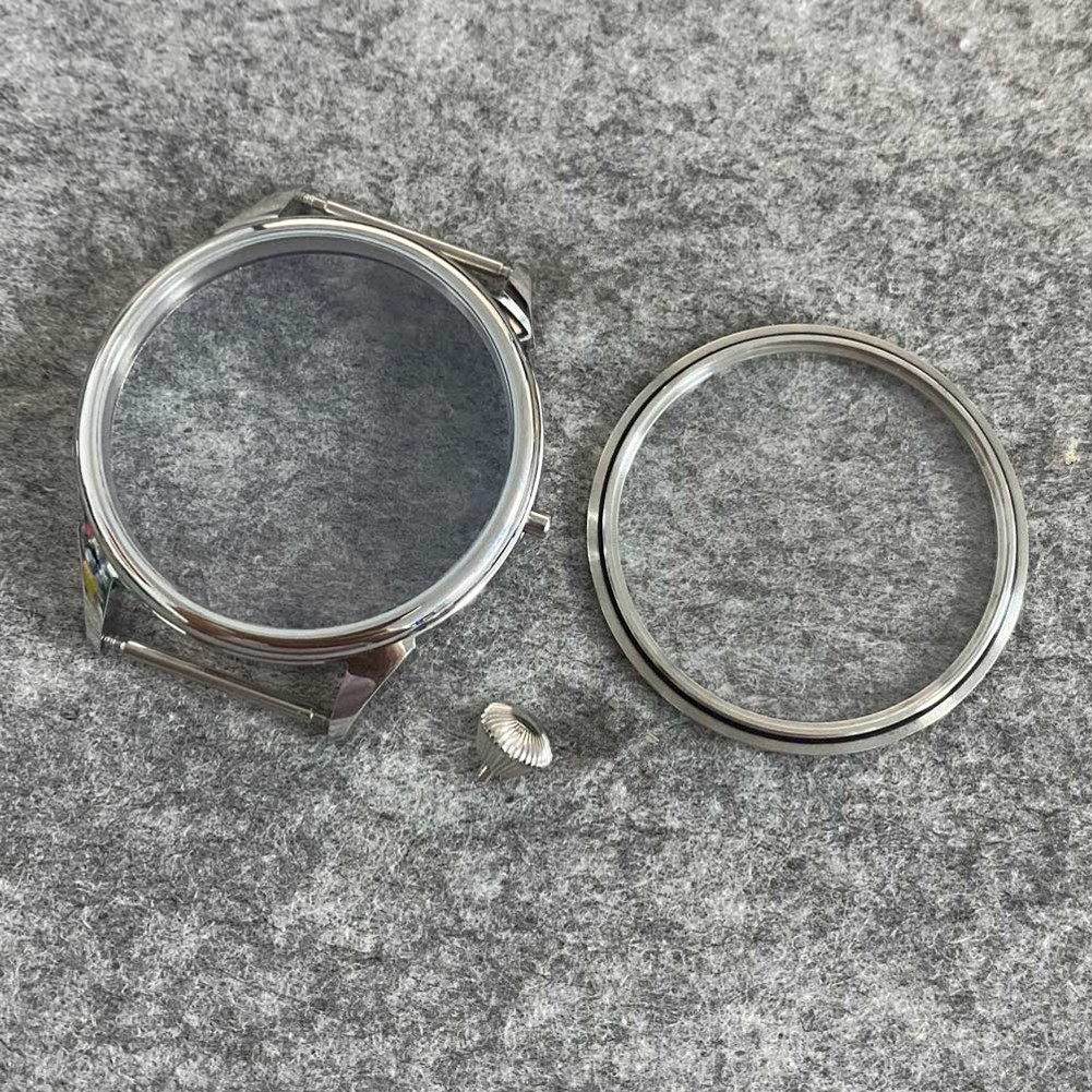 42mm Stainless Steel Mineral Glass Watch Case For ETA 6497 6498 ST3600 Movement