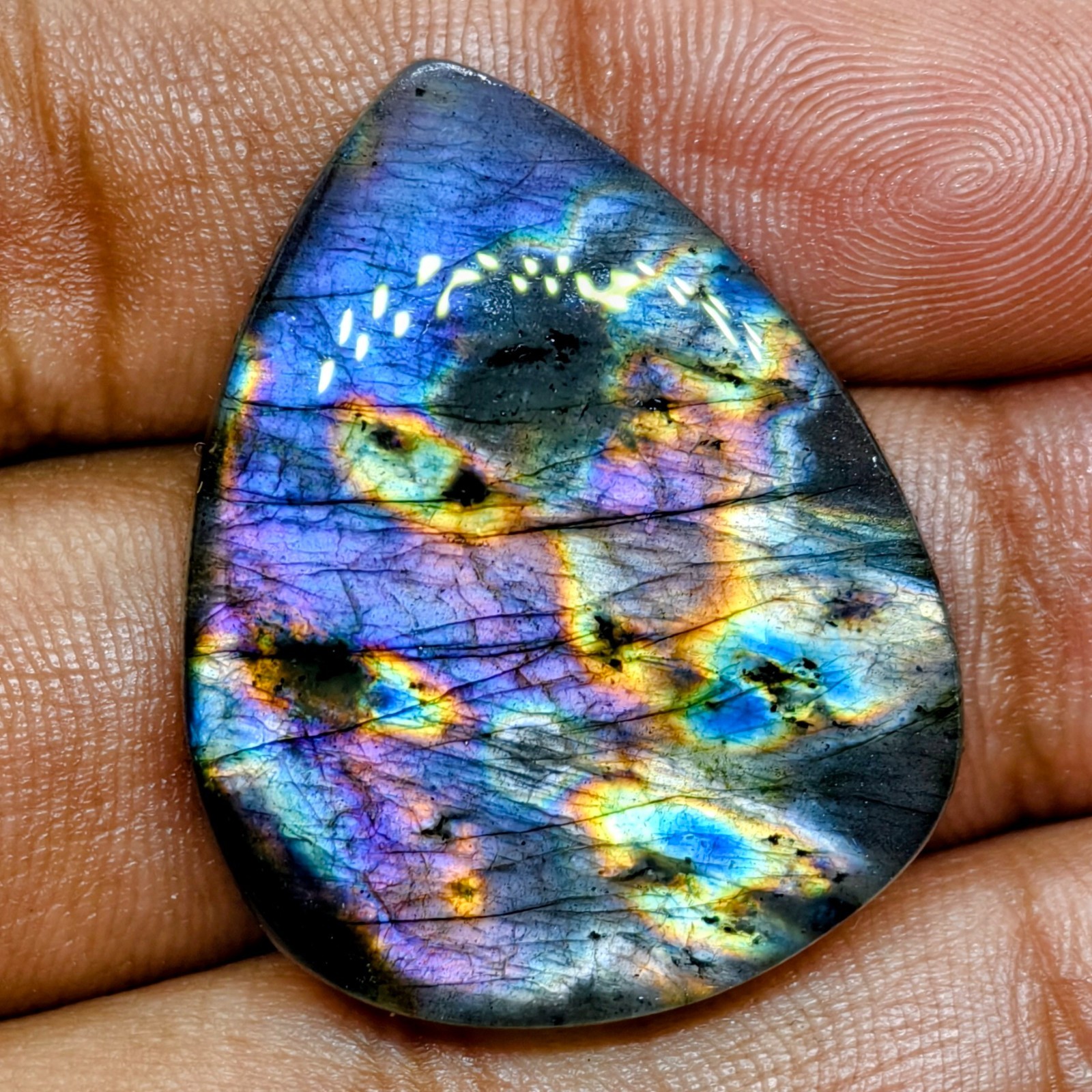 36 Cts Natural Labradorite Cabochon Gemstone For Jewelry 31.9×25.3×5.2 MM