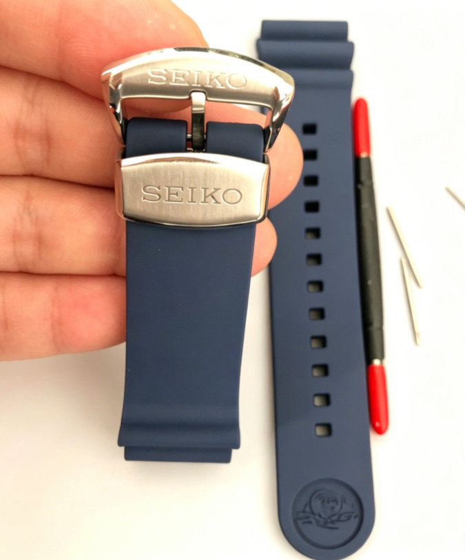 Seiko 22mm Blue Silicone Strap For Samurai And SRPA83 R03K011J0 Prospex Turtle