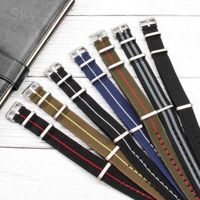 Premium Nylon Watch Strap Stitched Military Style Durable Adjustable Replacement
