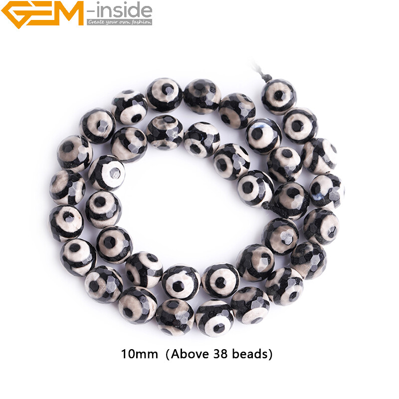 Natural Faceted Multi Color Strip Agate Loose Beads Jewelry Making 15” Strand