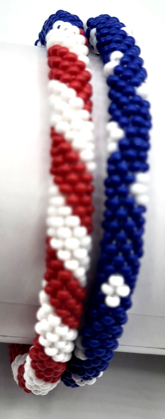 American Flag Style Stacked Bracelets Nepal Glass Bead Bracelet Seed Bead