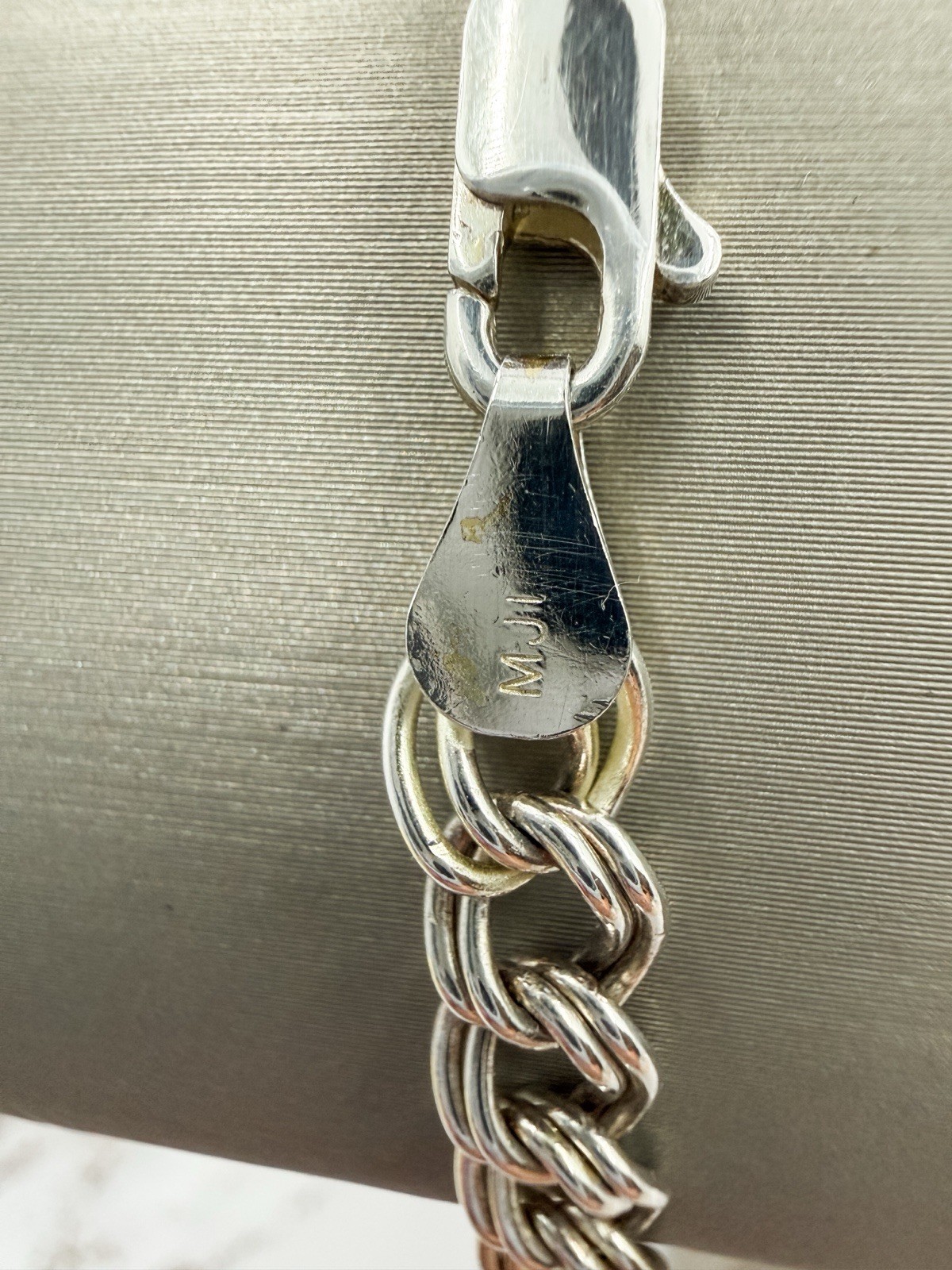 925 Italian Sterling Silver Double Curb Link Chain Bracelet 7” 5.5mm 6.85g Gift