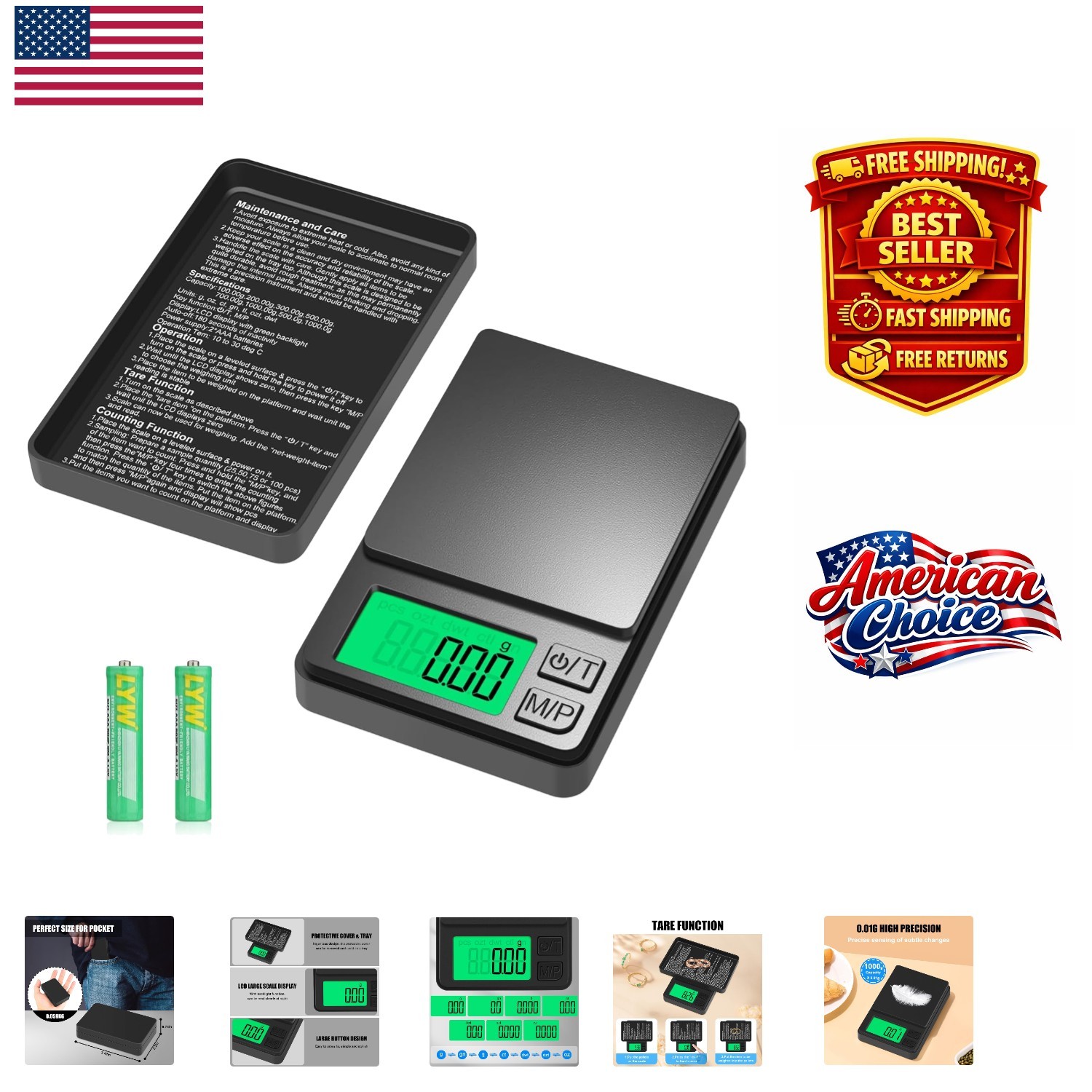 Multi-Unit Precision Pocket Scale 1000g – Ideal for Food, Coins, and Jewelry