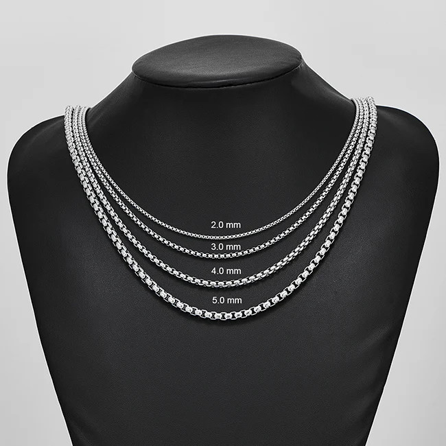 Stainless Steel Curb Chain Necklace 2-6mm Classic 14-40 Inch Long Men Jewelry