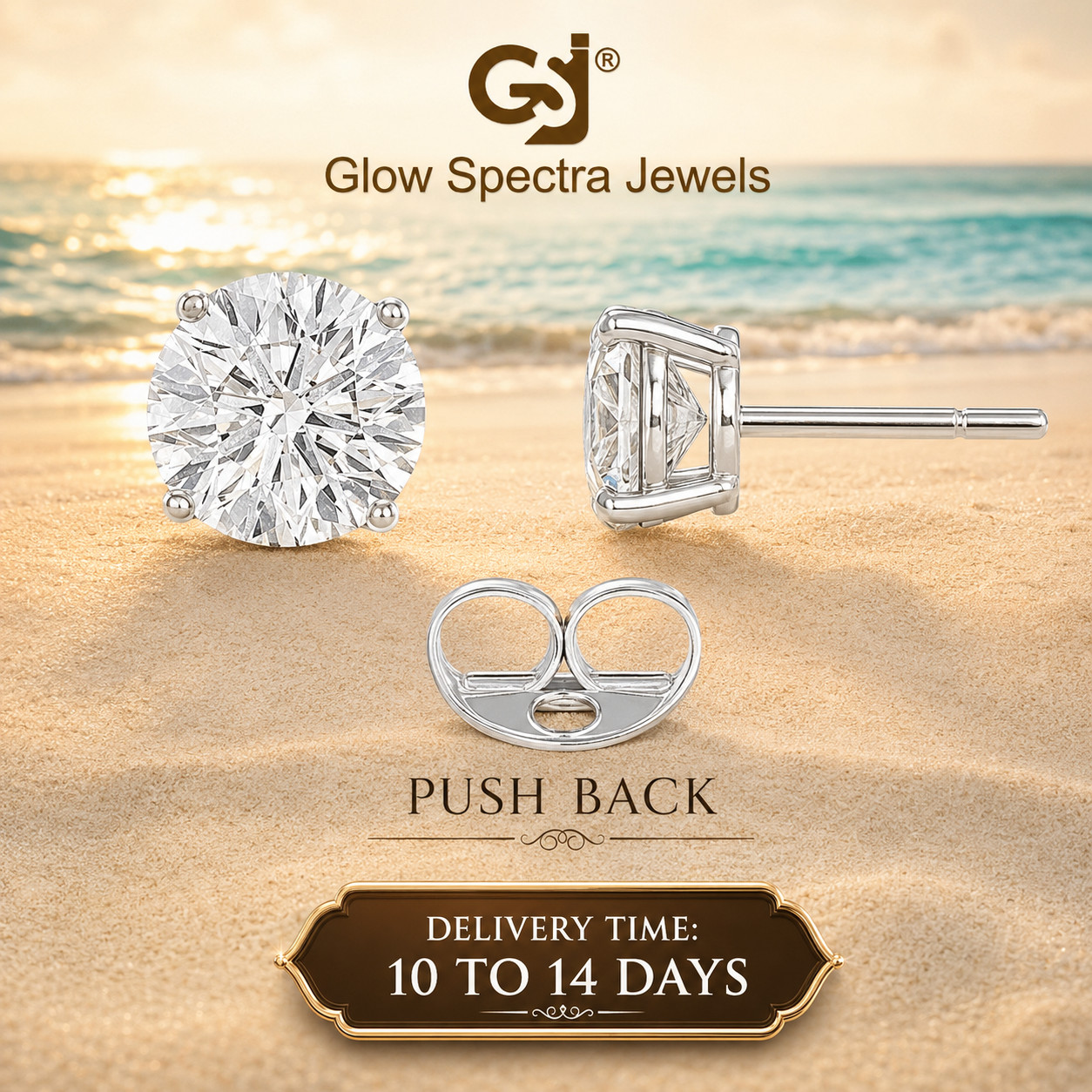 2.00CT Solitaire Simulated Diamond Stud Erring 925 Silver 14k White Gold Plated