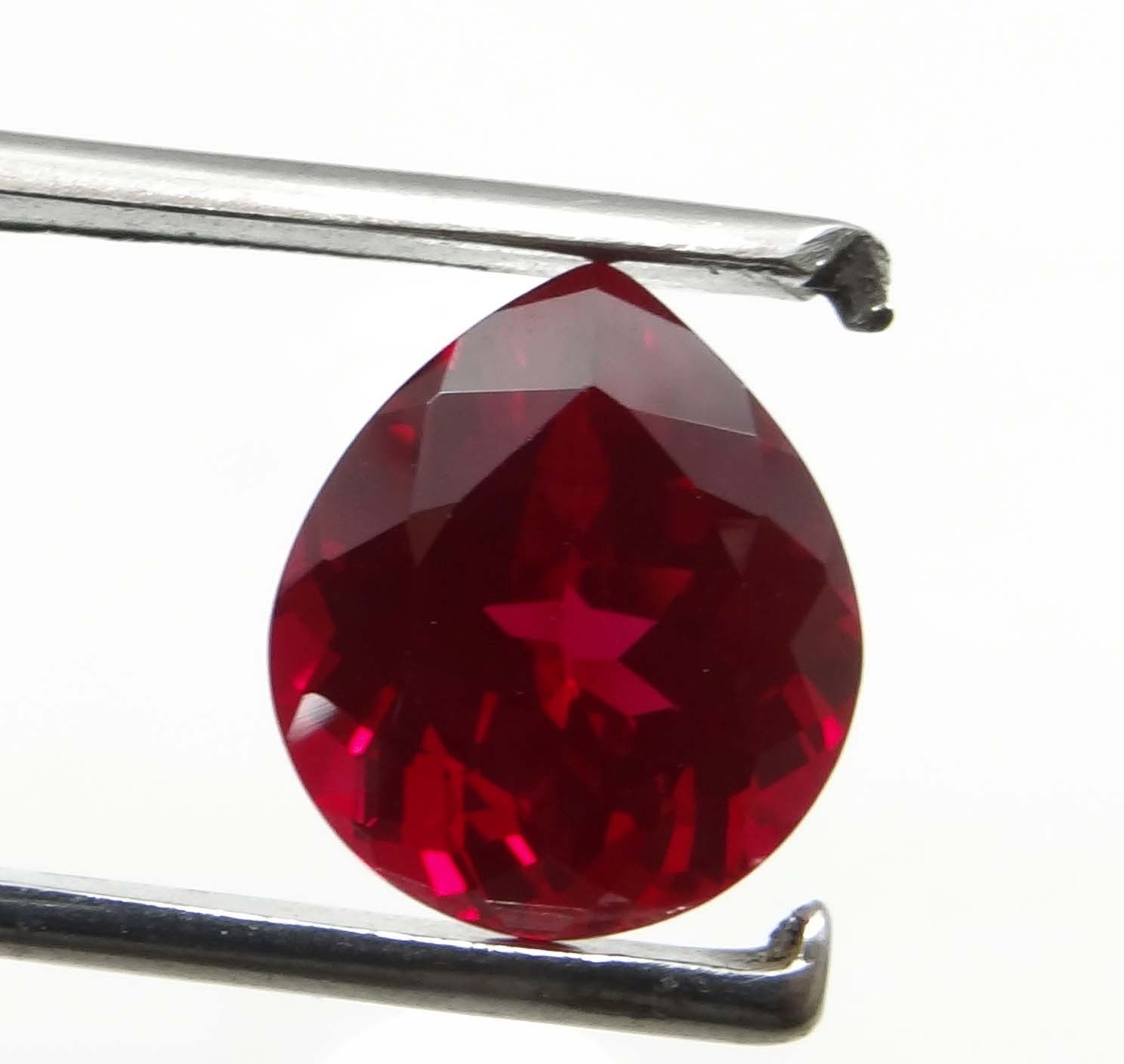 NATURAL 9.00 CTS PIGEON BLOOD RED RUBY pear GEMSTONE CERTIFIED
