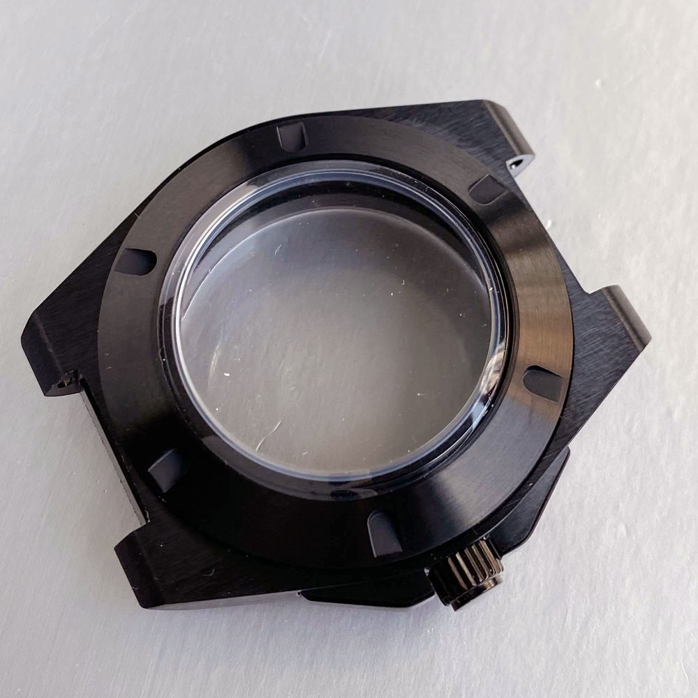 40mm Sapphire Glass Black PVD Watch Case Dial Hand Fit Engineer NH35 NH36 2824