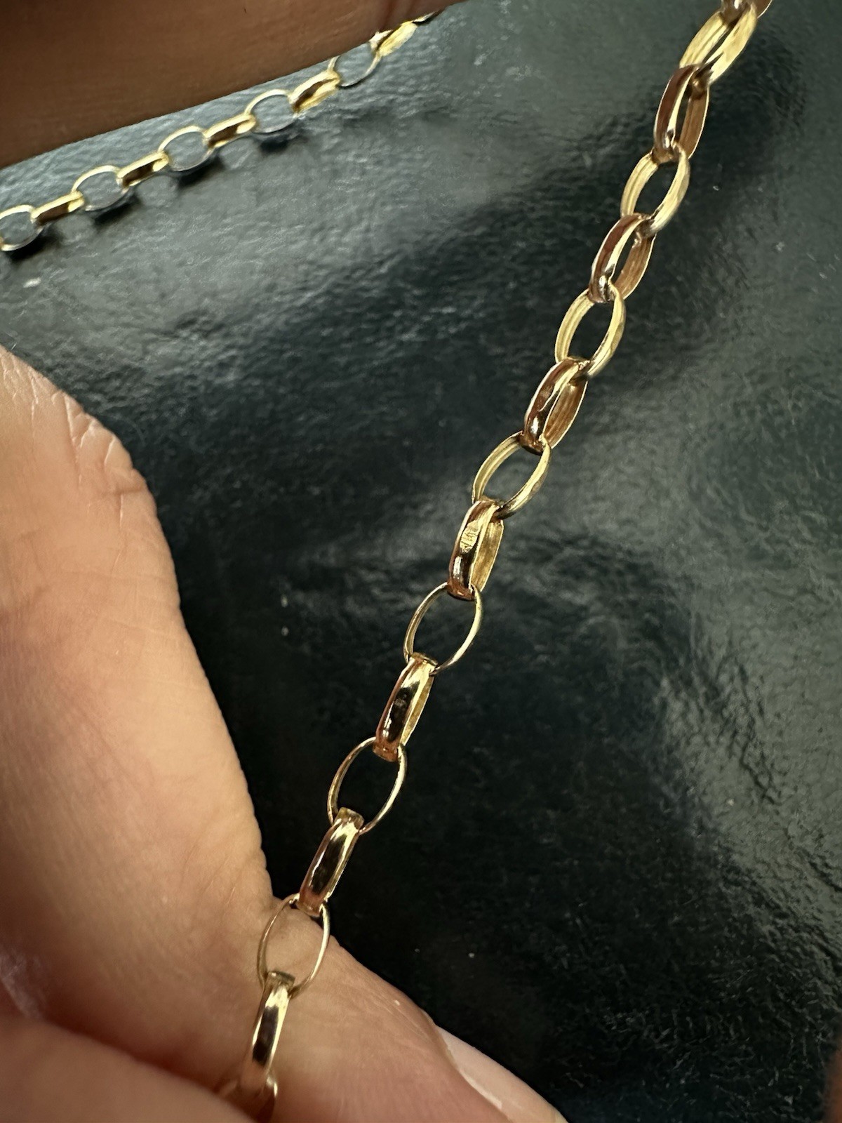 Vintage 9K Gold Belcher Choker Chain Necklace 3.65g B’ham Hallmark Unisex, Boxed