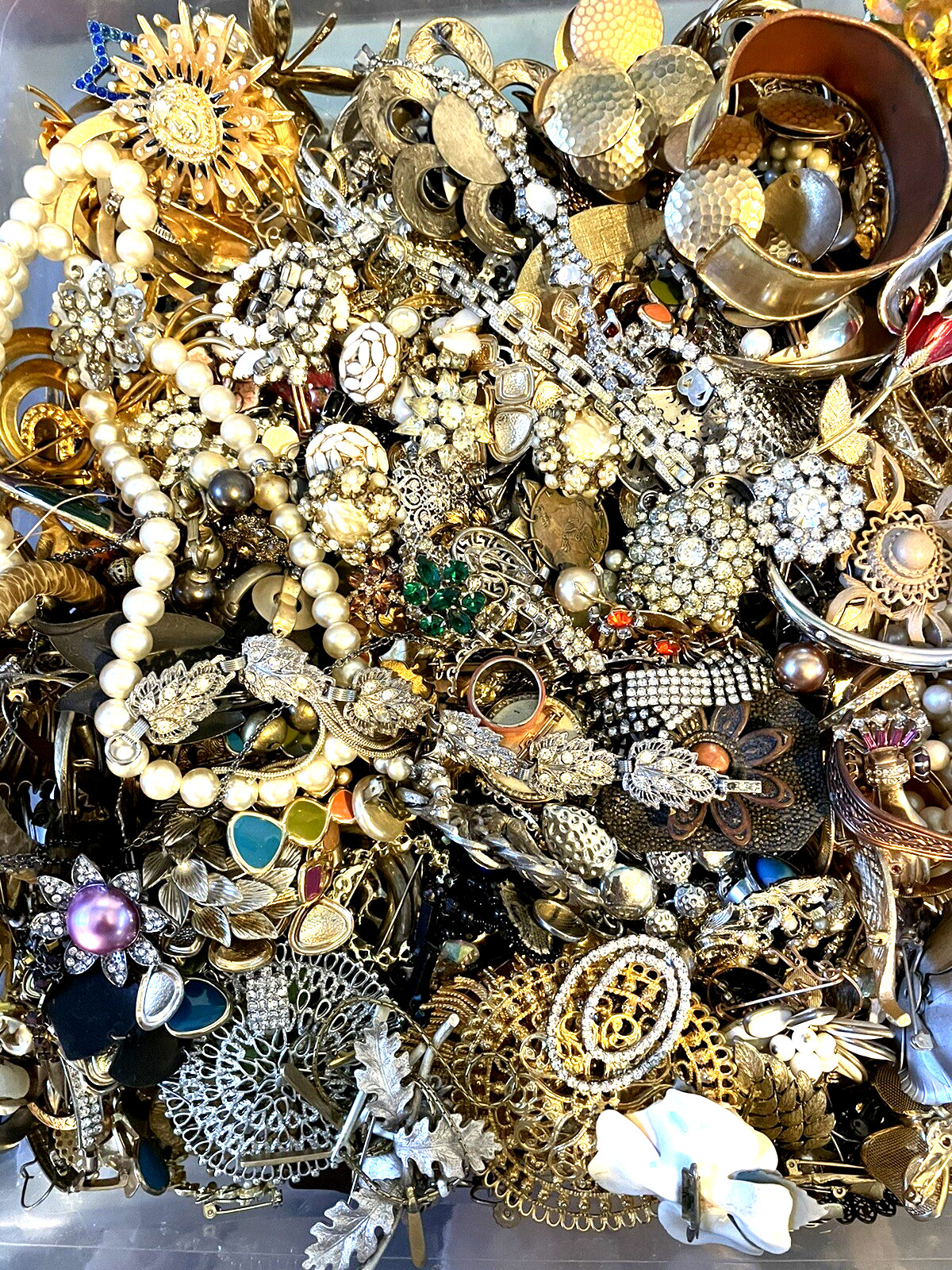 Estate 1 Lb+ Mixed Jewelry Lot Vintage-Modern DIY JUNK CRAFT REPAIR Unsorted