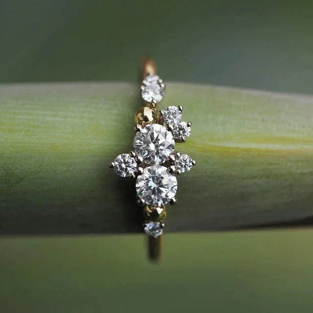 2Ct Round Lab Created Moissanite Women’s Wedding Ring 14K Yellow Gold Plated